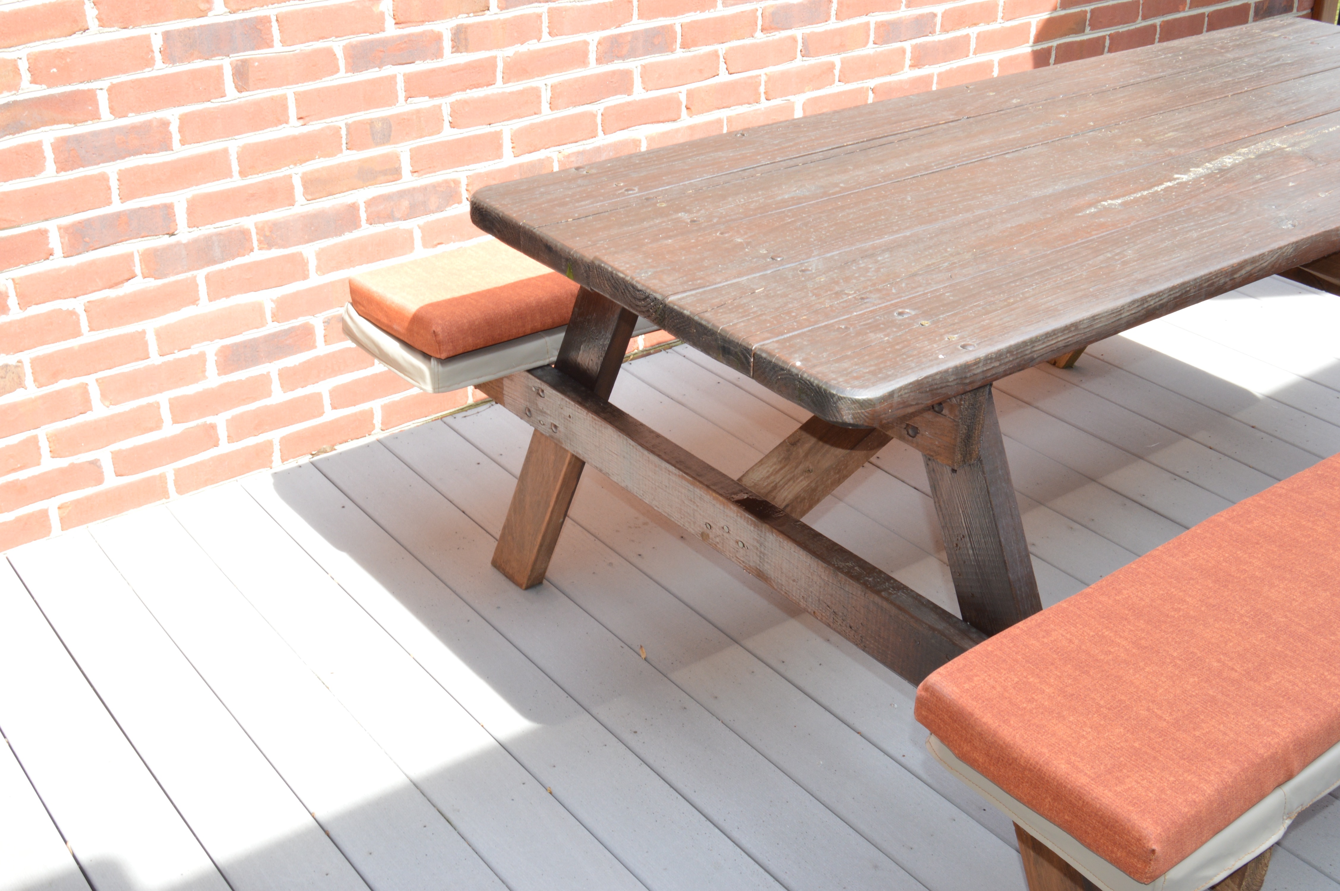 Picnic Table With Custom Seat Cushions