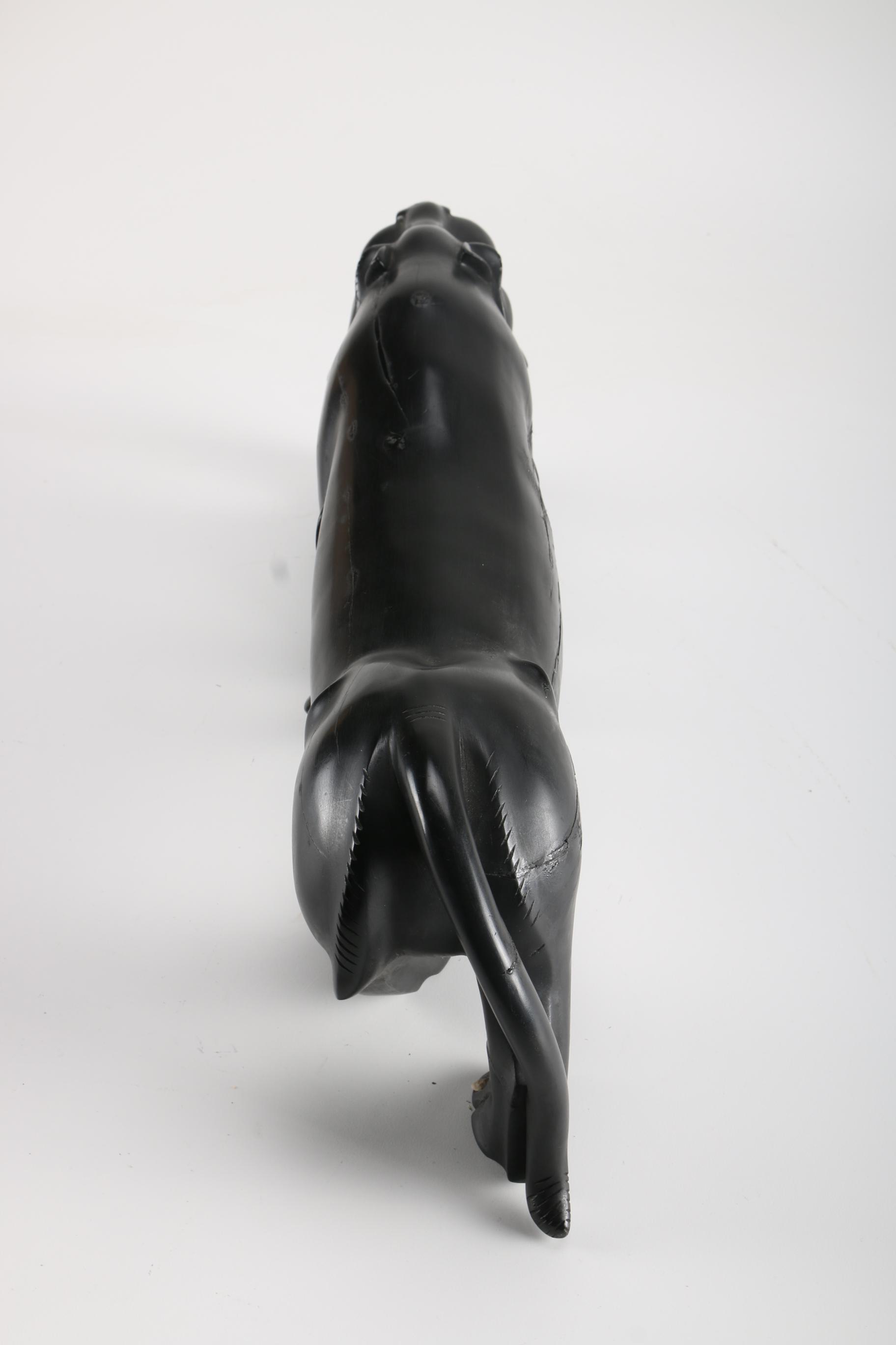 Wooden Sculpture of Jaguar and Cub