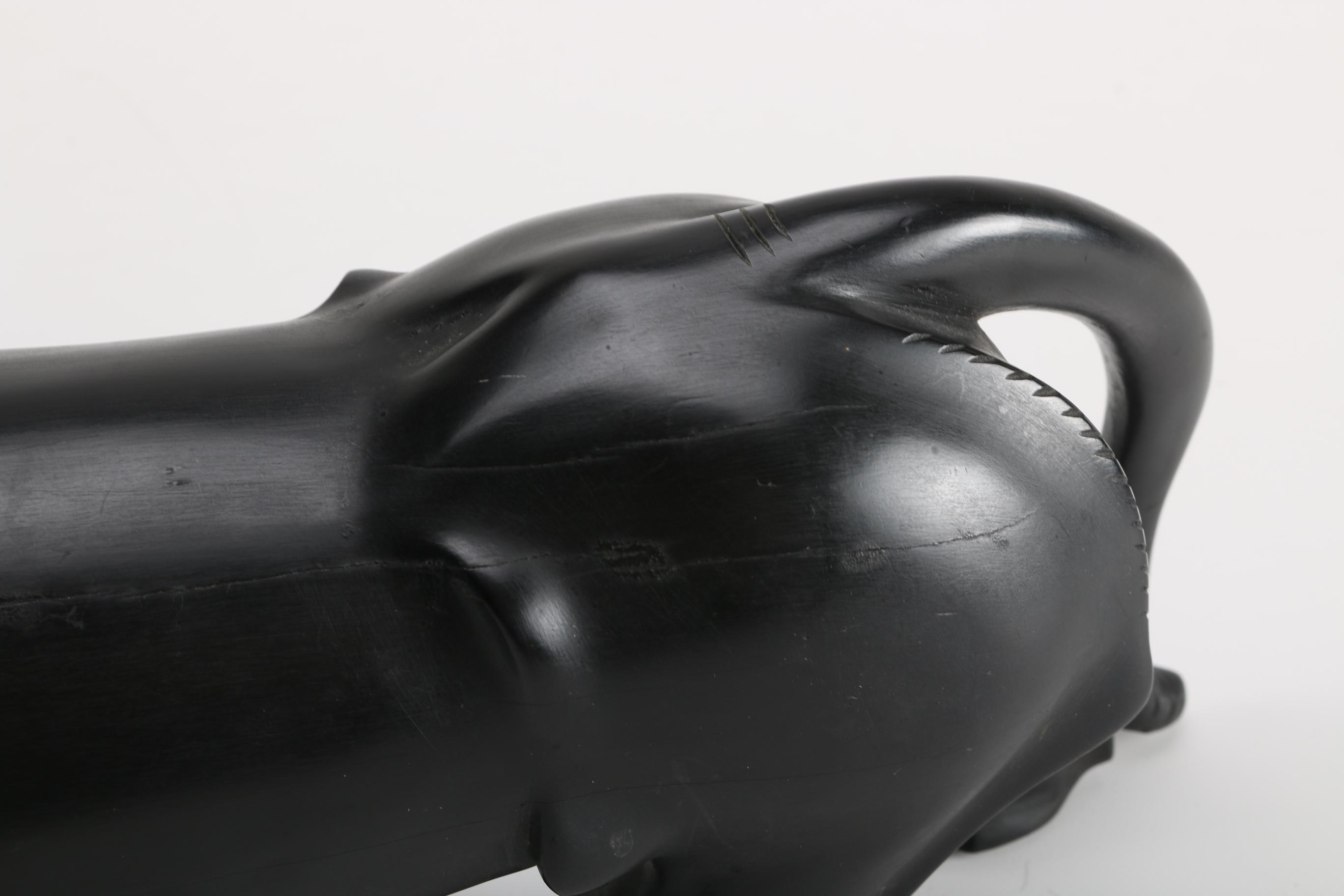 Wooden Sculpture of Jaguar and Cub