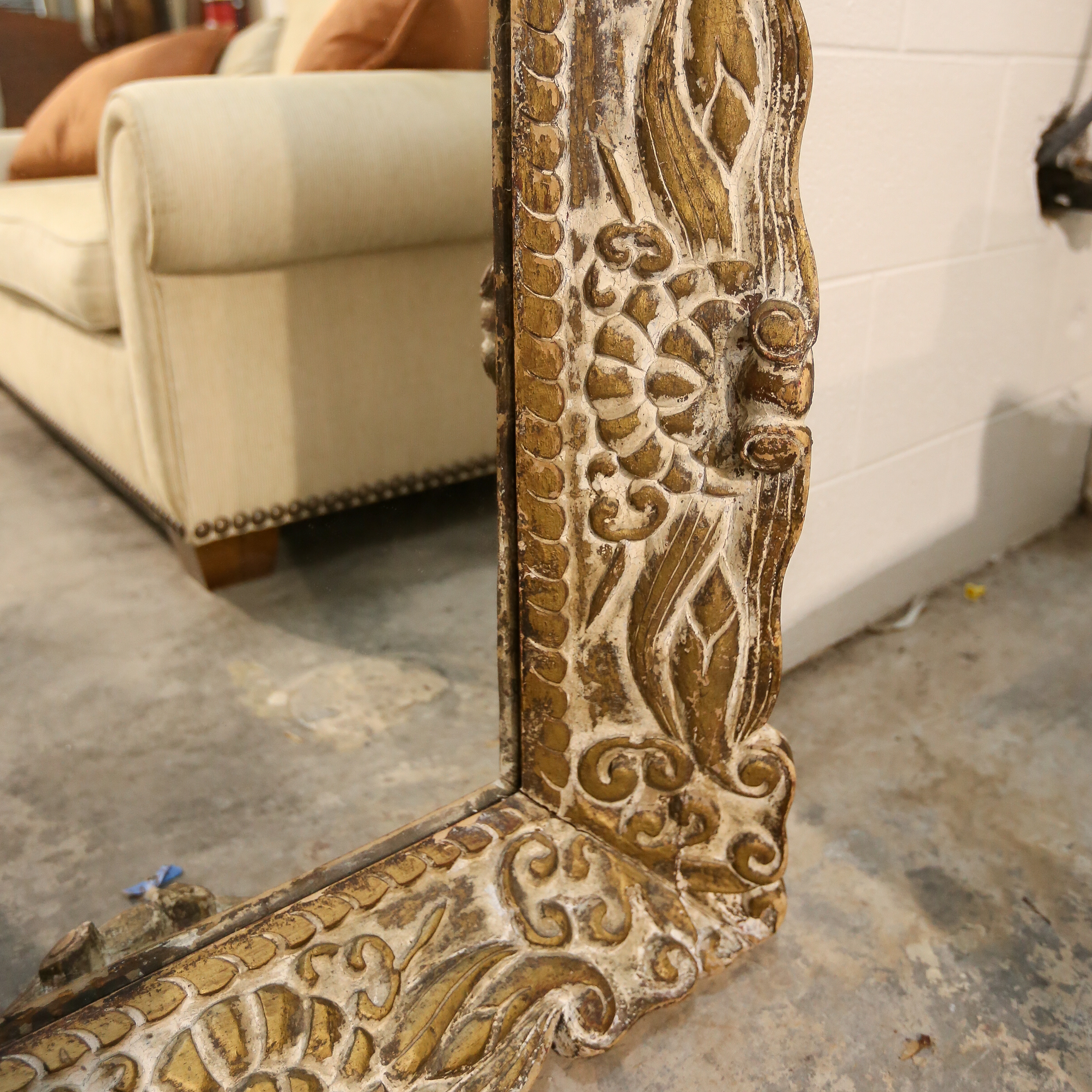 Large Ornate Wooden Wall Mirror