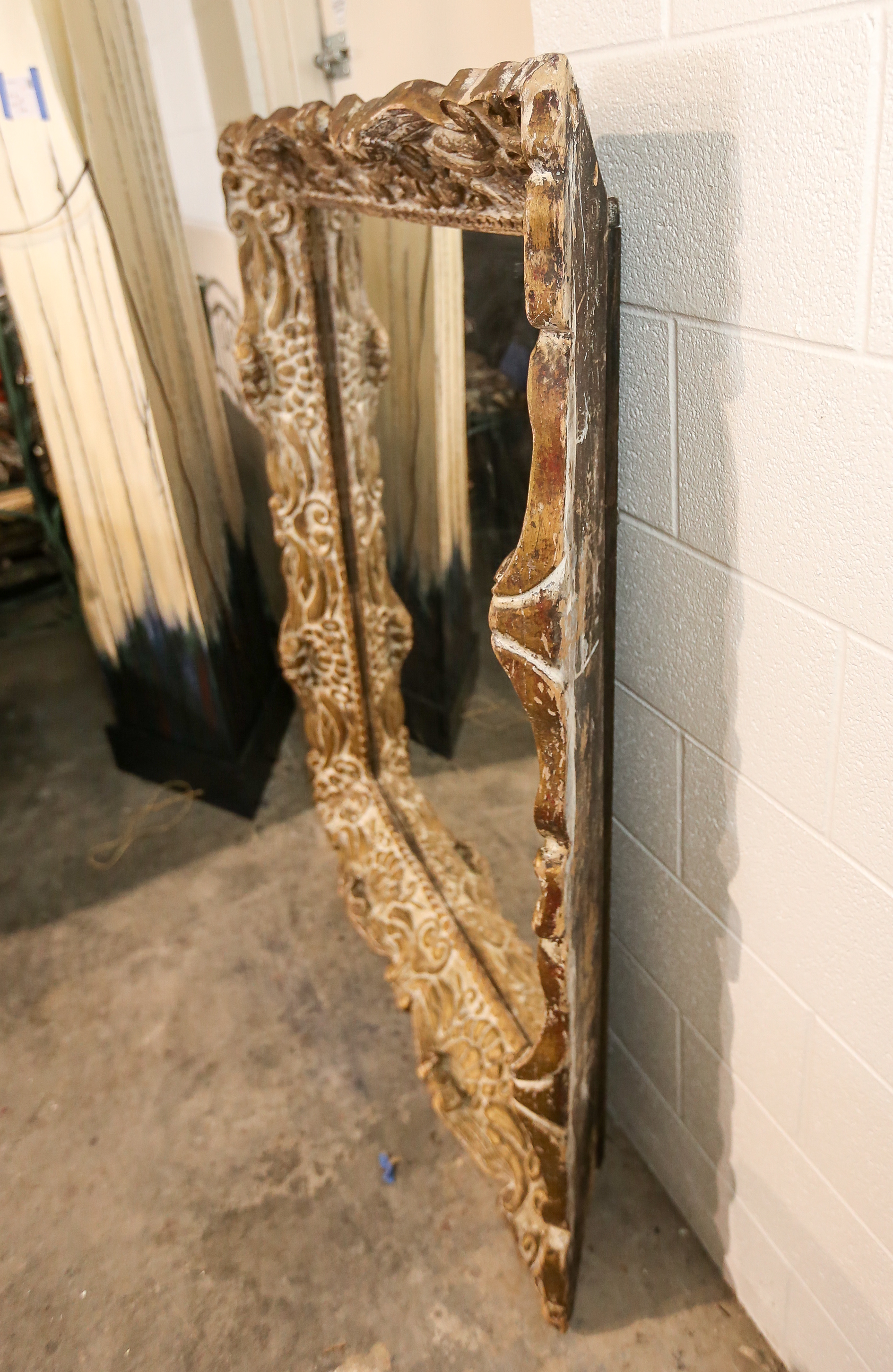 Large Ornate Wooden Wall Mirror