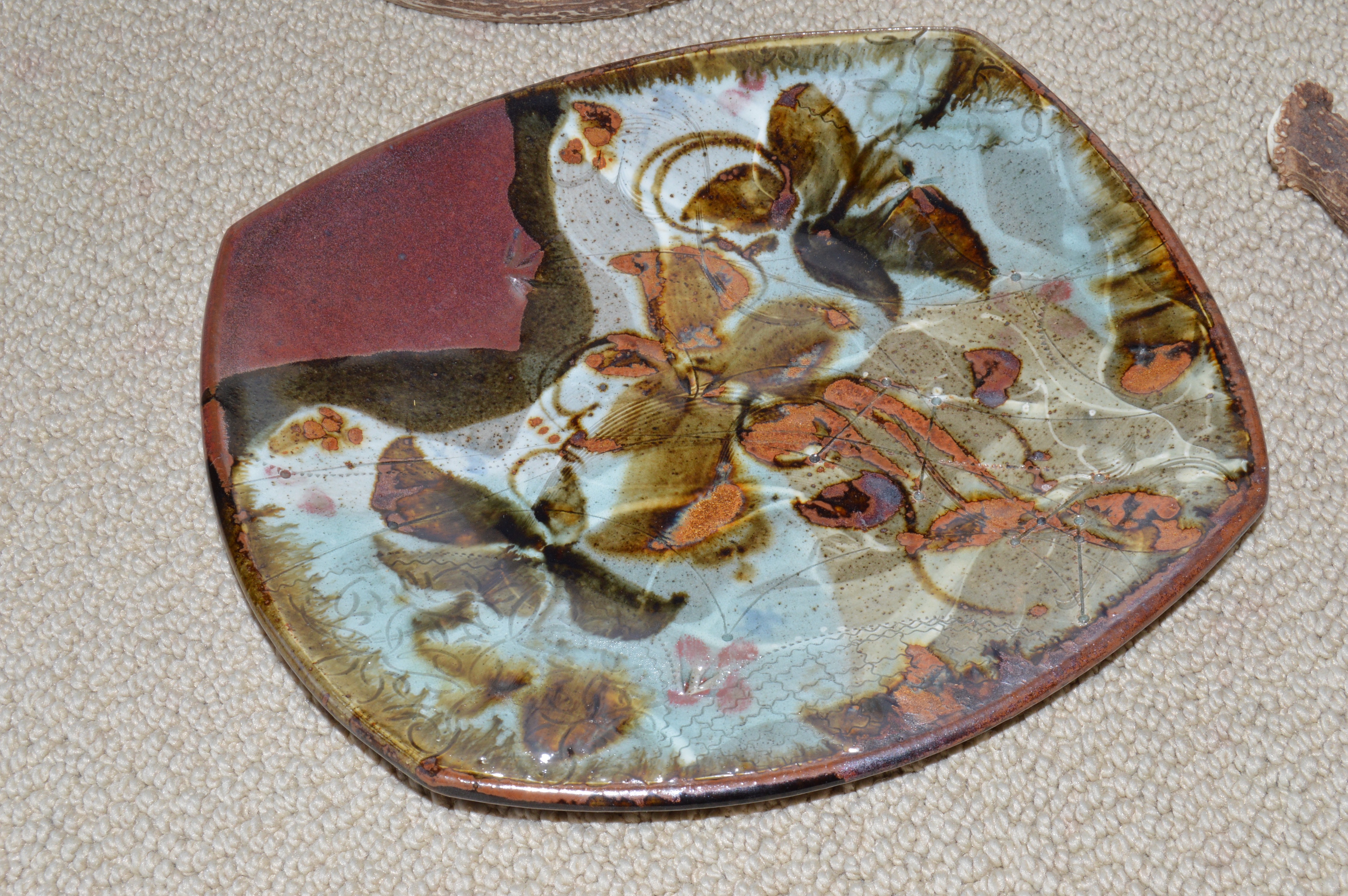 Shan Merry Seriolithograph and Assorted Natural Decor