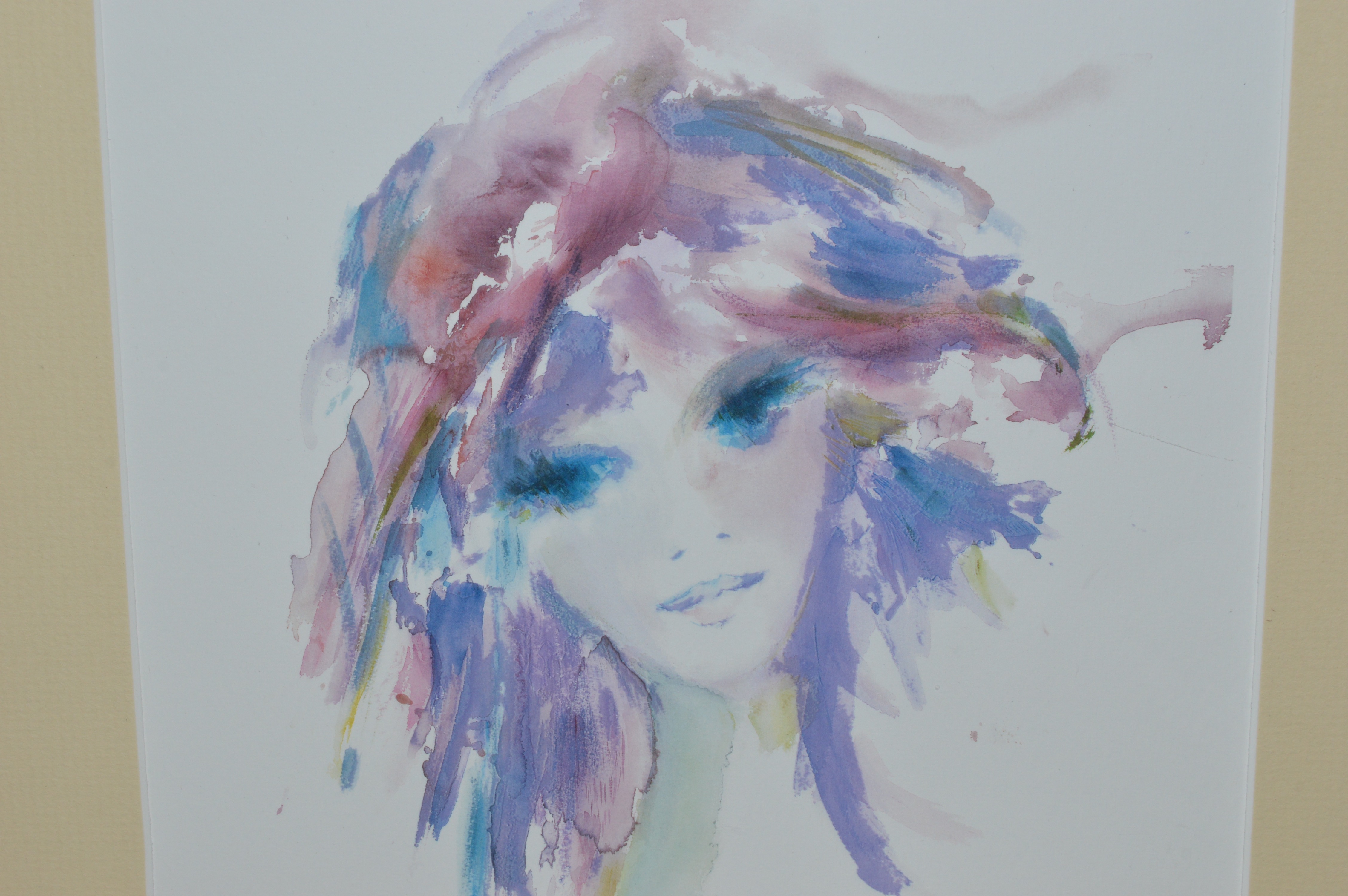 Shan Merry Seriolithograph and Assorted Natural Decor