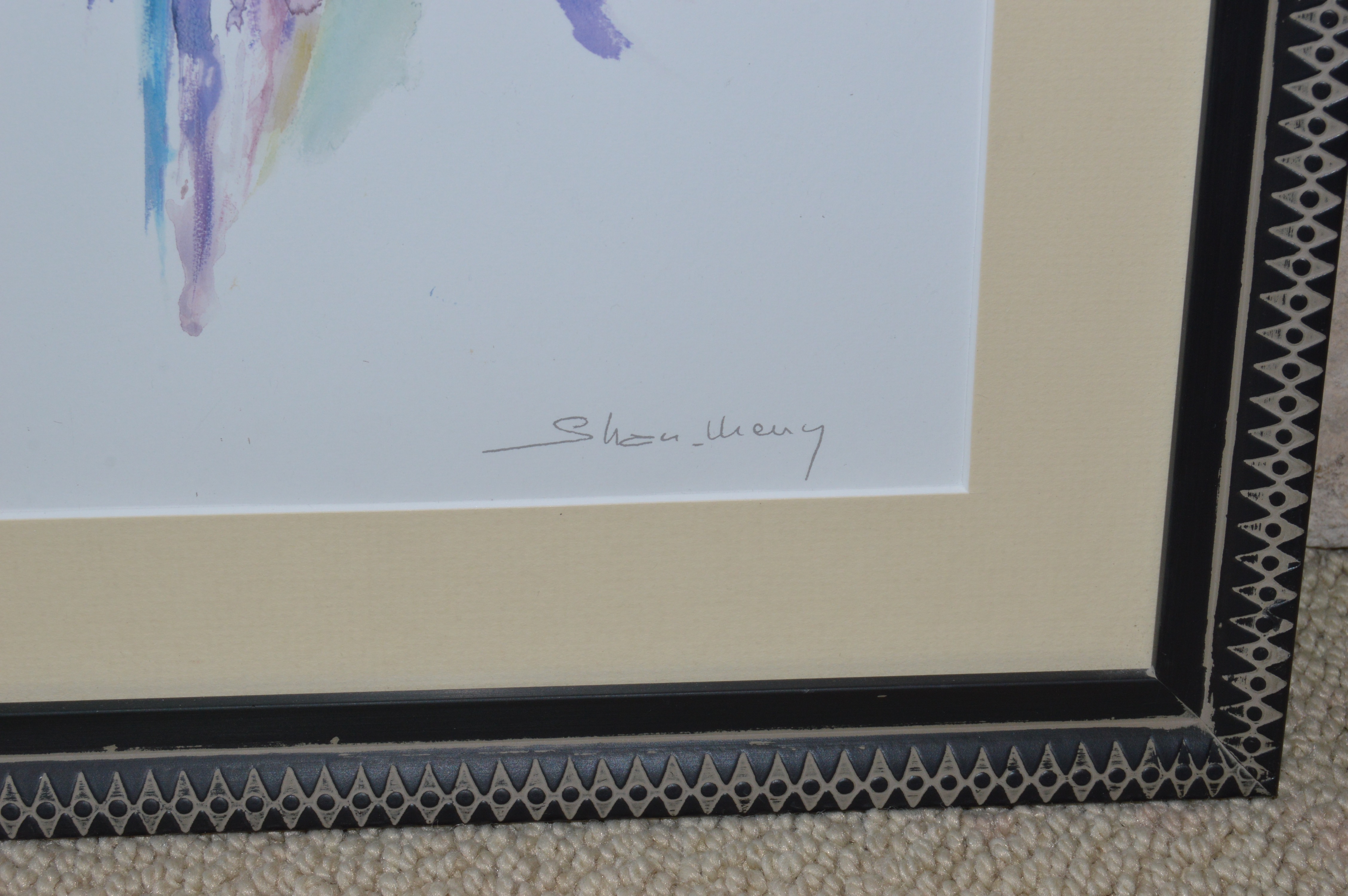 Shan Merry Seriolithograph and Assorted Natural Decor