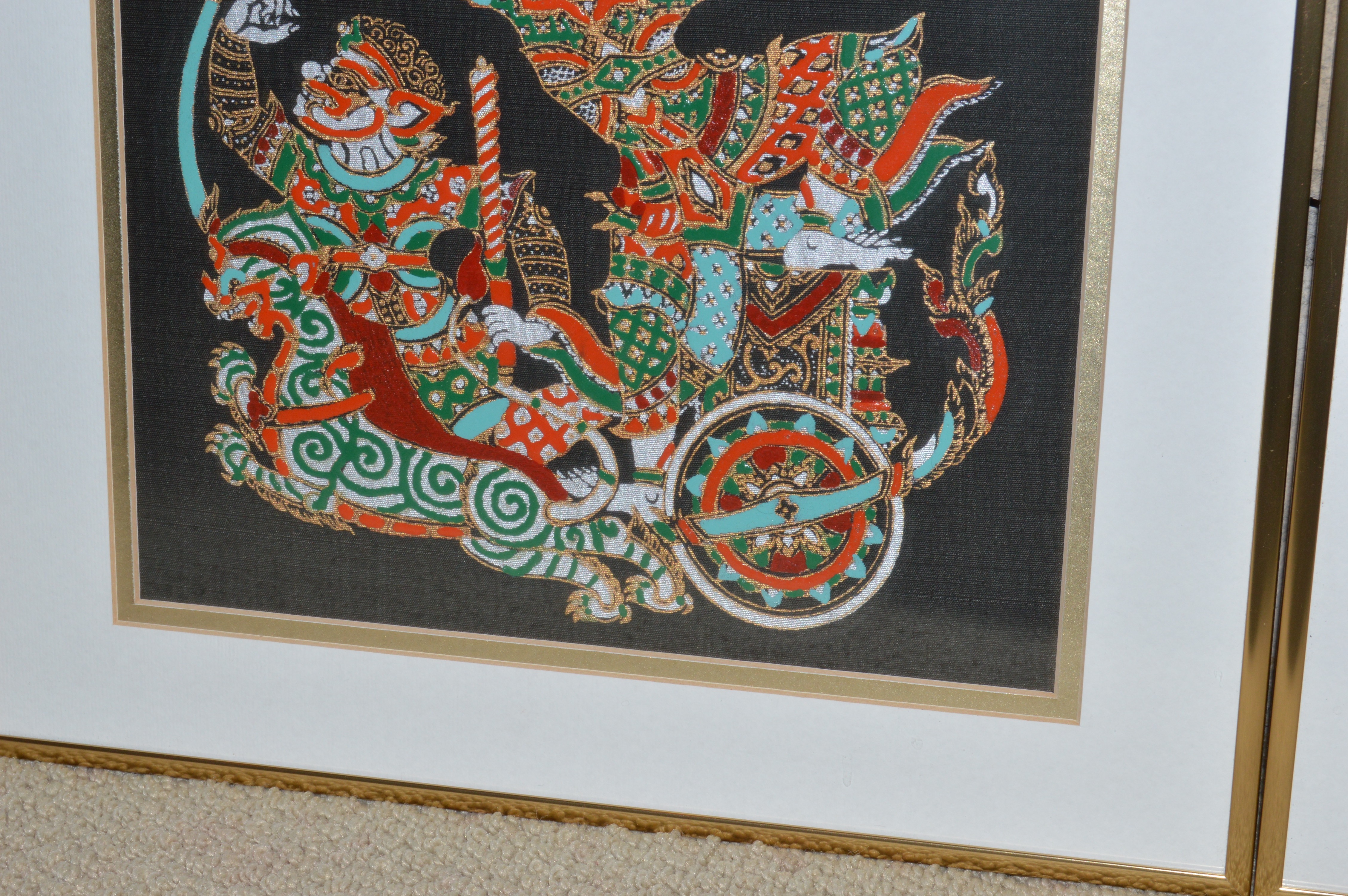 Pair of Thai Paintings on Silk