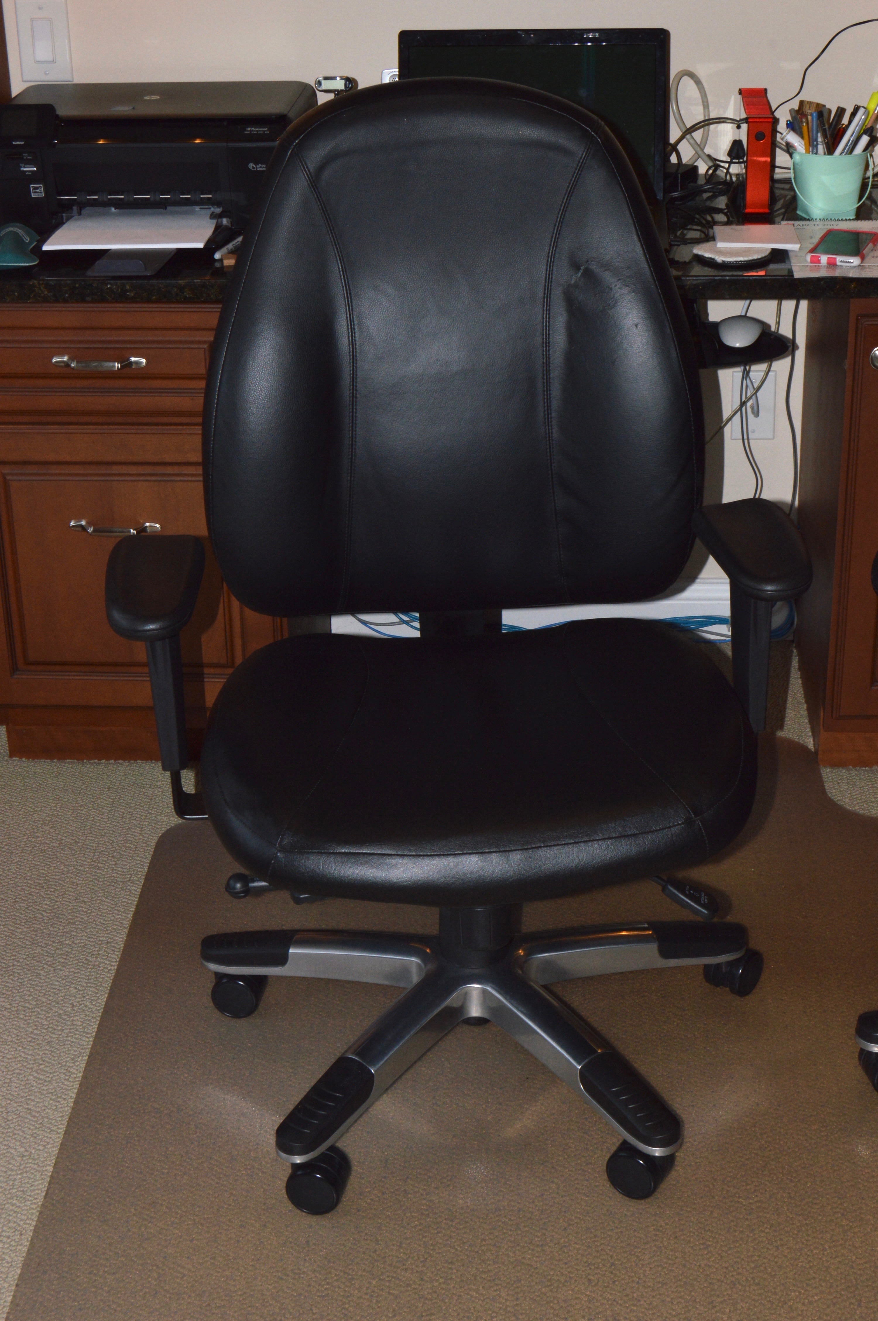 Pair of Adjustable Black Executive Office Chairs