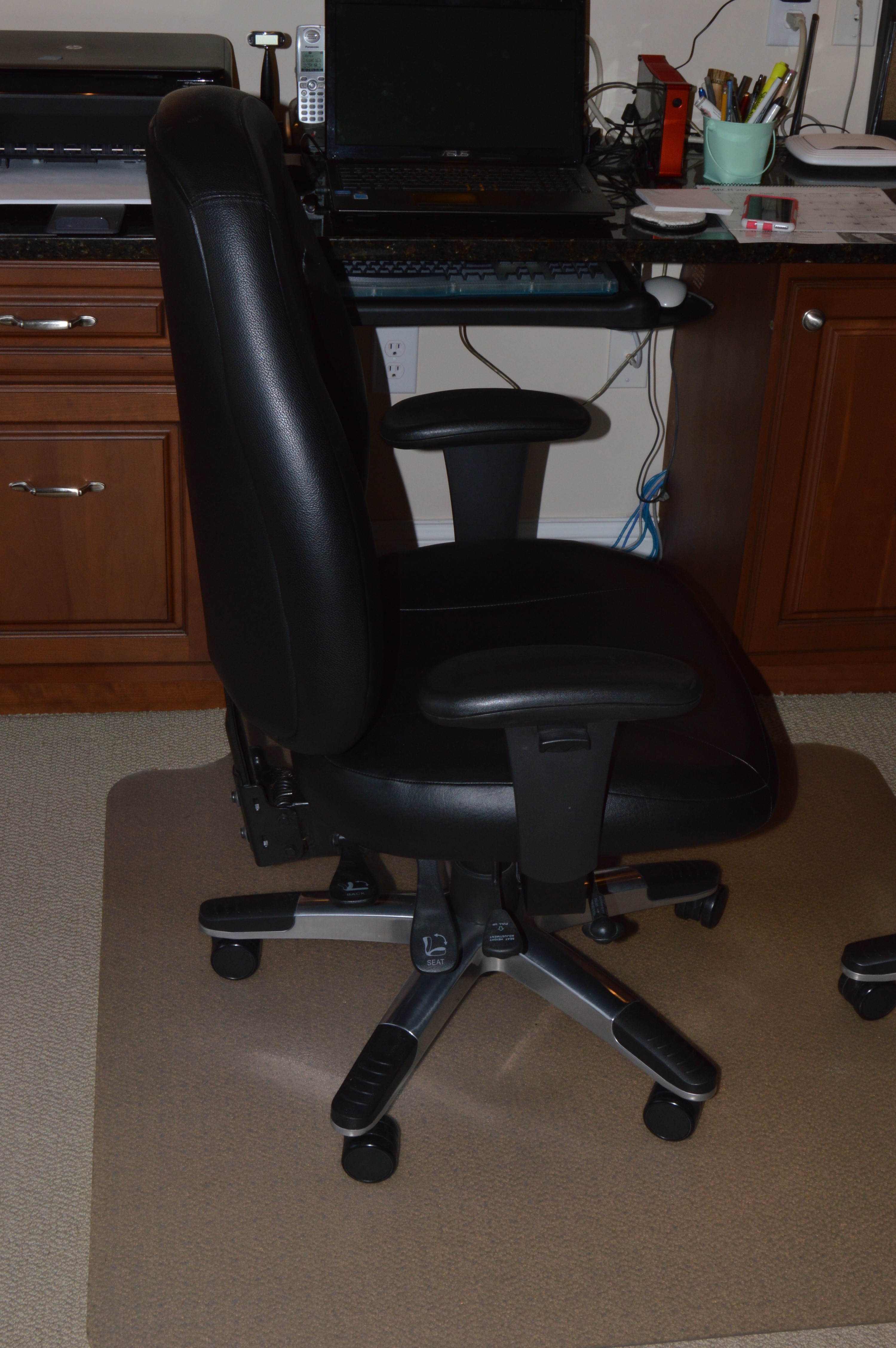Pair of Adjustable Black Executive Office Chairs