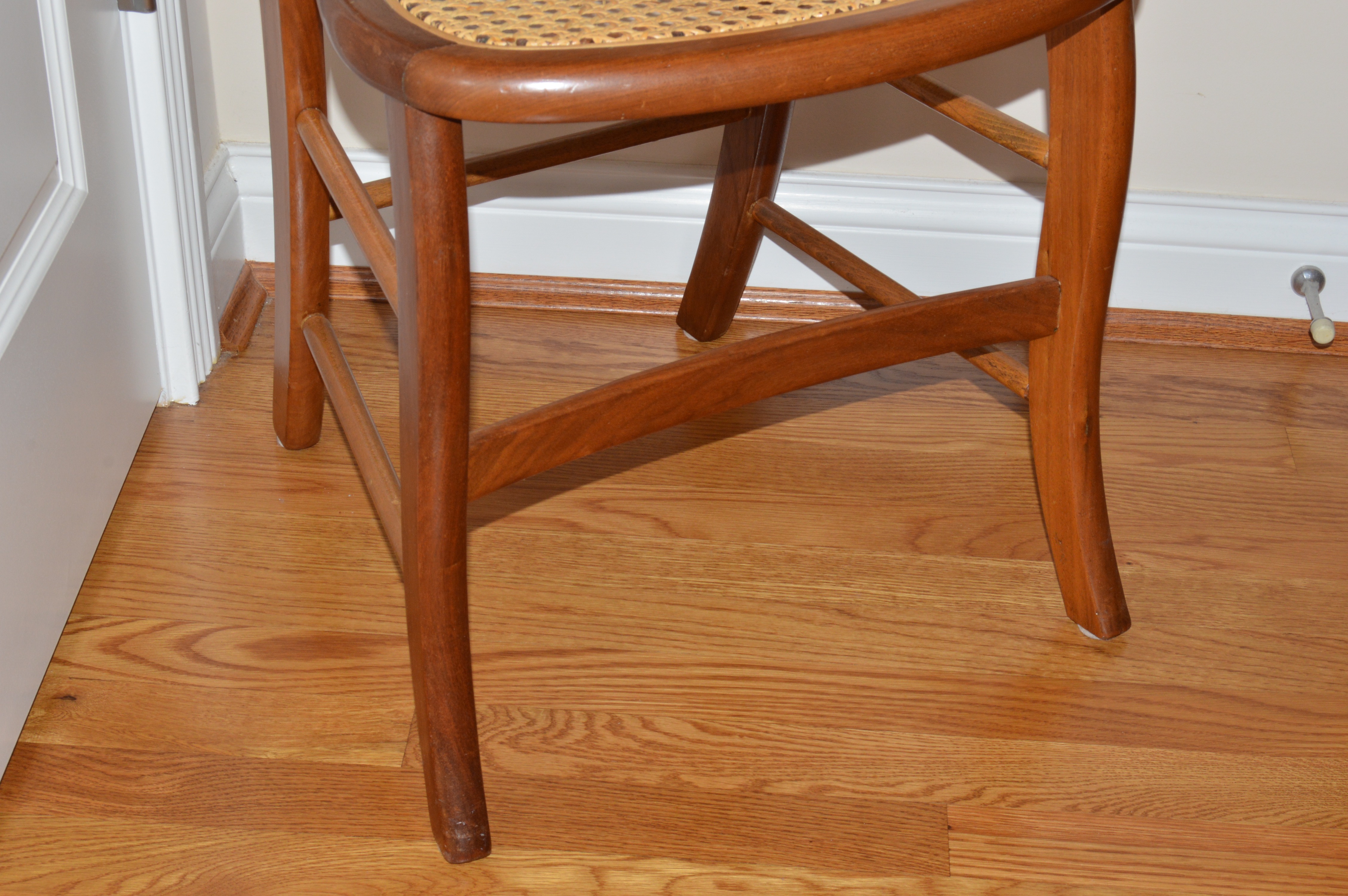 Woven Wall Decor and Side Chair with Cane Seating