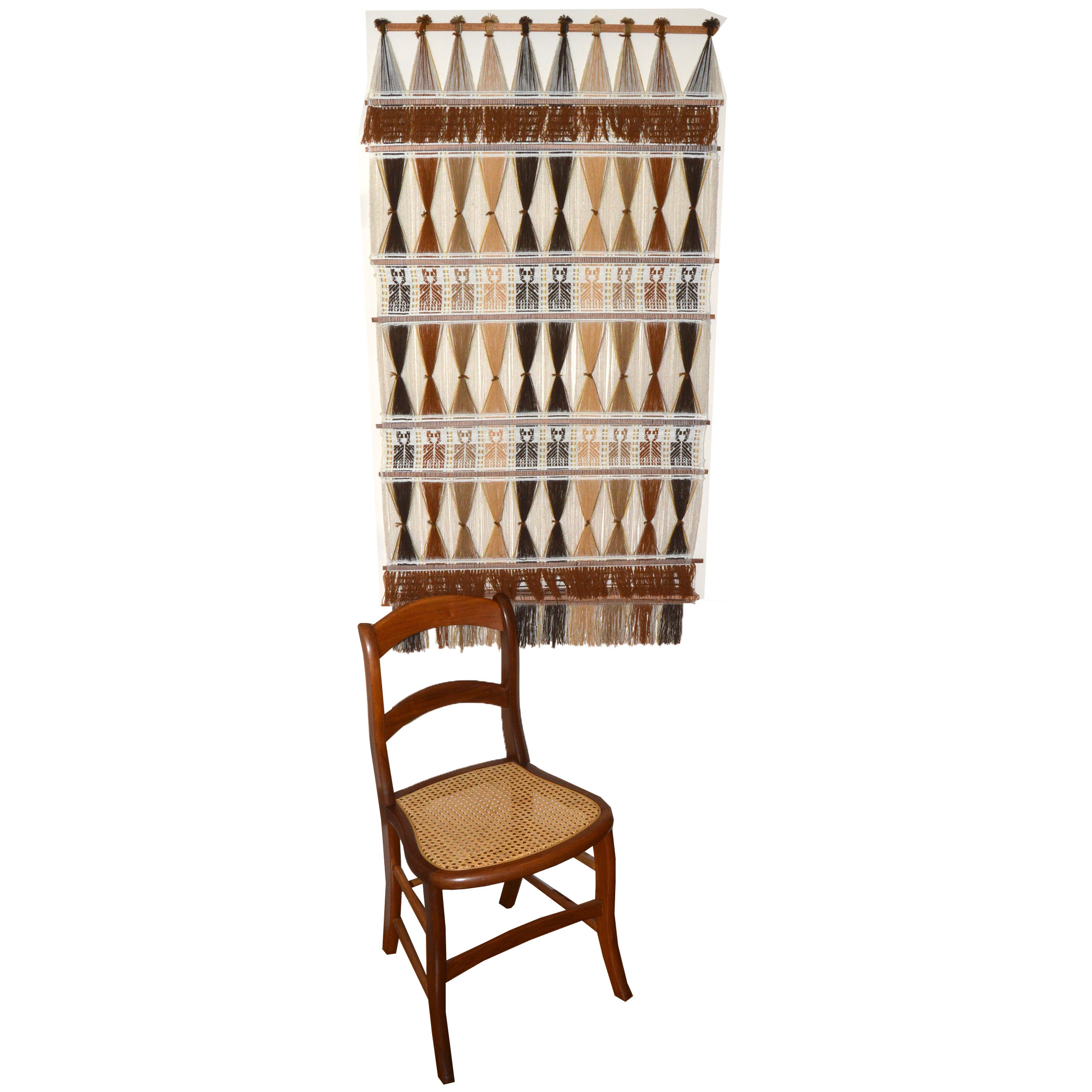 Woven Wall Decor and Side Chair with Cane Seating