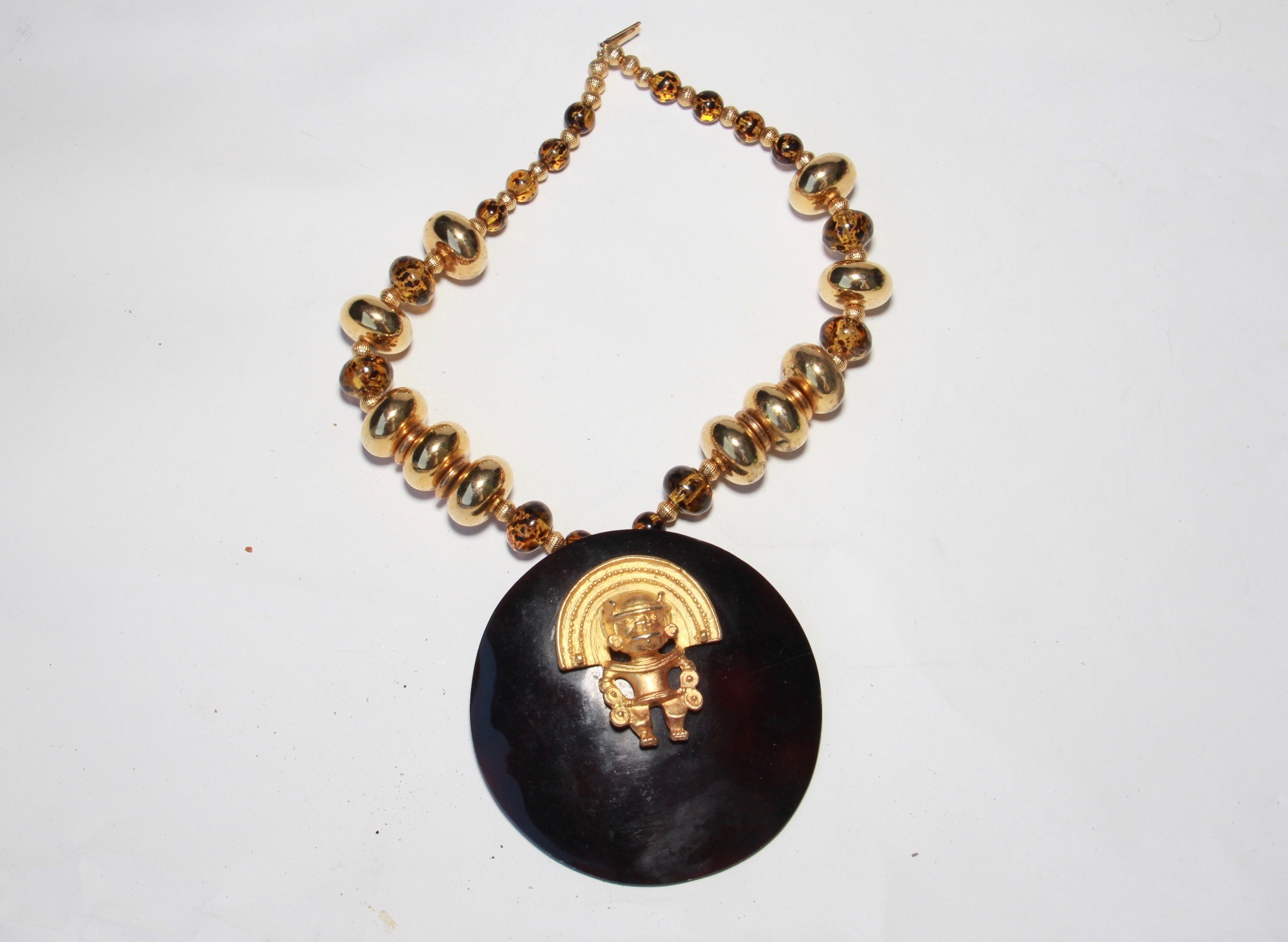 Gold Tone and Black Statement Jewelry