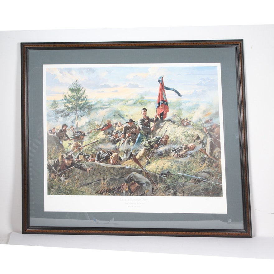 Limited Edition Signed "Little Round Top" Civil War Offset Lithograph