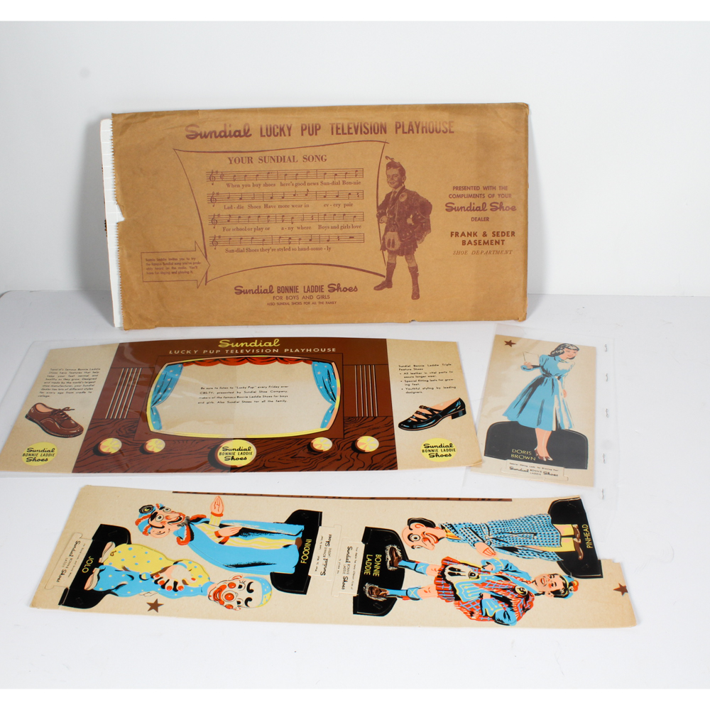 Vintage Sundial Lucky Pup Television Playhouse and Characters