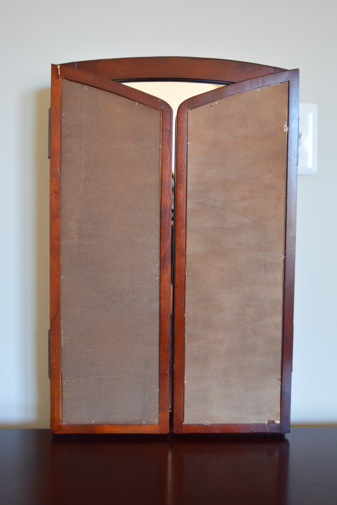 Contemporary Queen Anne-Style Vanity with Mirror and Stool
