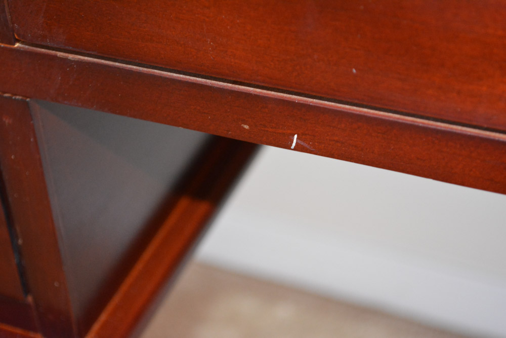 Contemporary Queen Anne-Style Vanity with Mirror and Stool