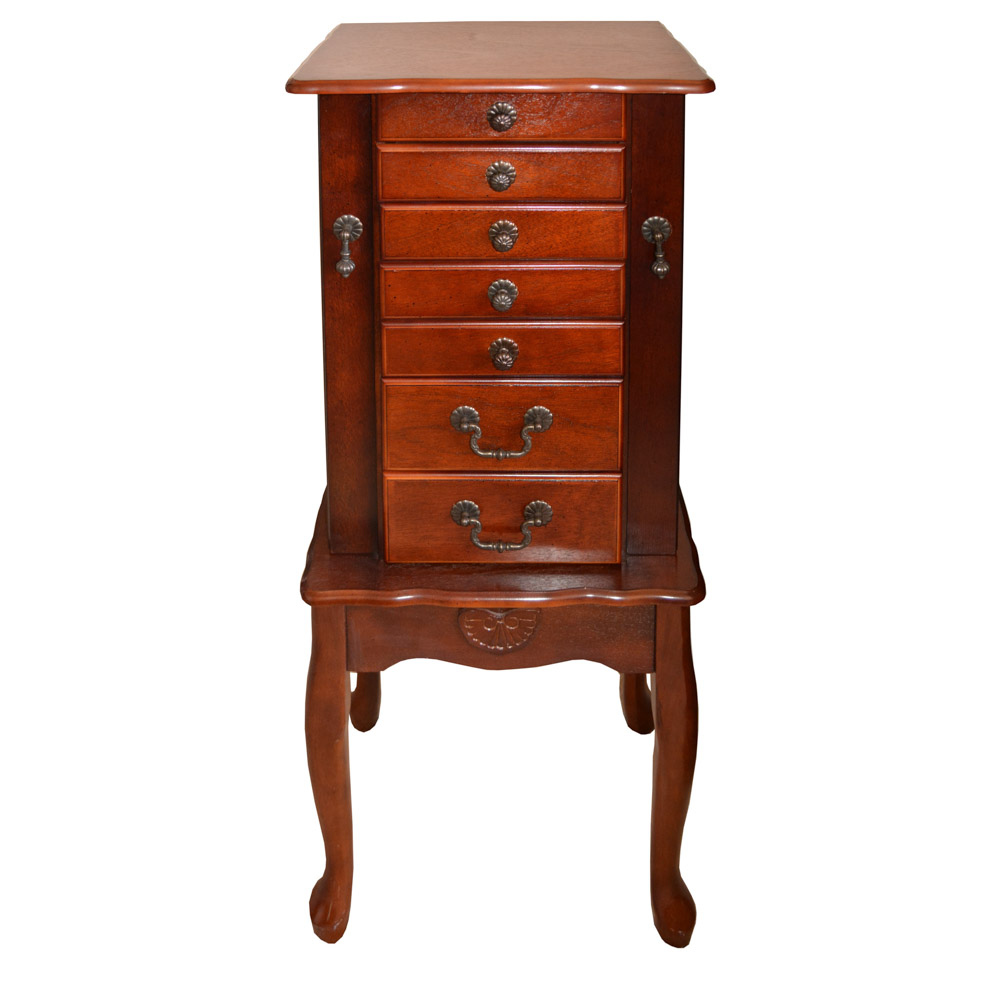 Contemporary Queen Anne-Style Jewelry Cabinet by Powell