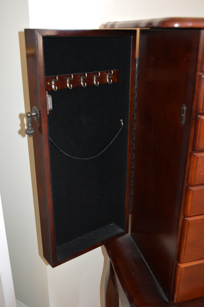 Contemporary Queen Anne-Style Jewelry Cabinet by Powell