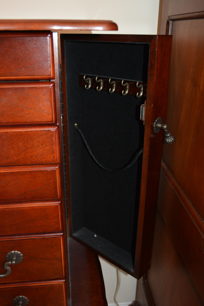 Contemporary Queen Anne-Style Jewelry Cabinet by Powell