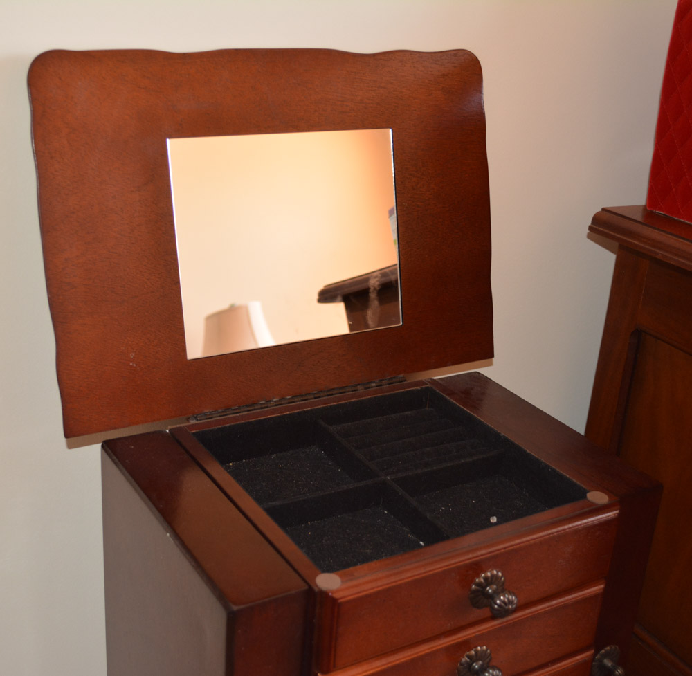 Contemporary Queen Anne-Style Jewelry Cabinet by Powell