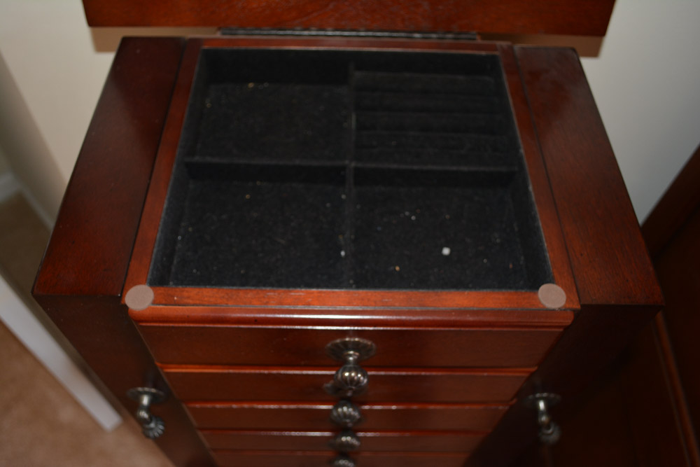 Contemporary Queen Anne-Style Jewelry Cabinet by Powell