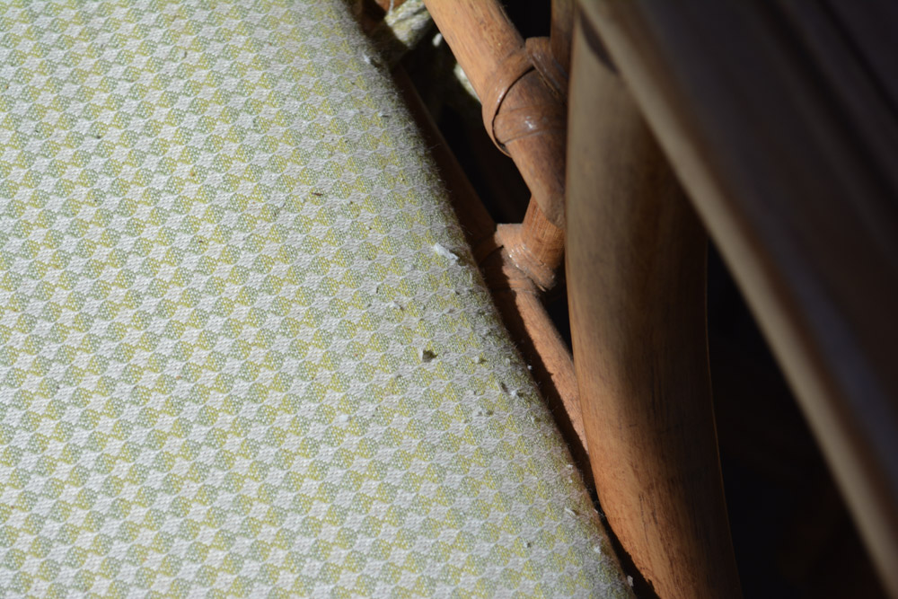 Glass-Top Pedestal Table with Rattan Chairs