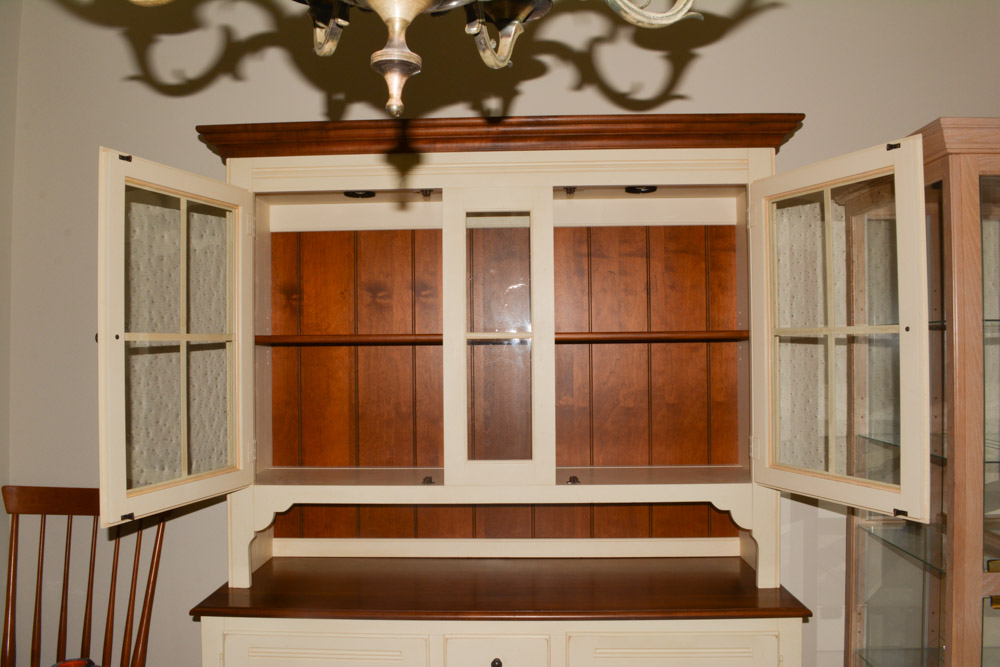 Contemporary Maple Buffet with Hutch by Ethan Allen