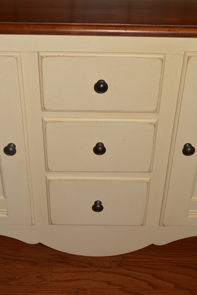 Contemporary Maple Buffet with Hutch by Ethan Allen