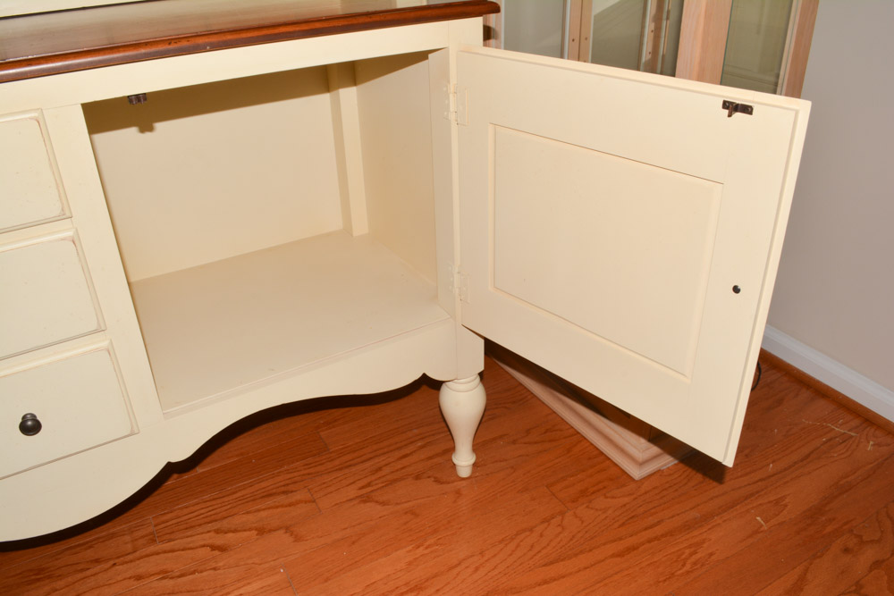 Contemporary Maple Buffet with Hutch by Ethan Allen