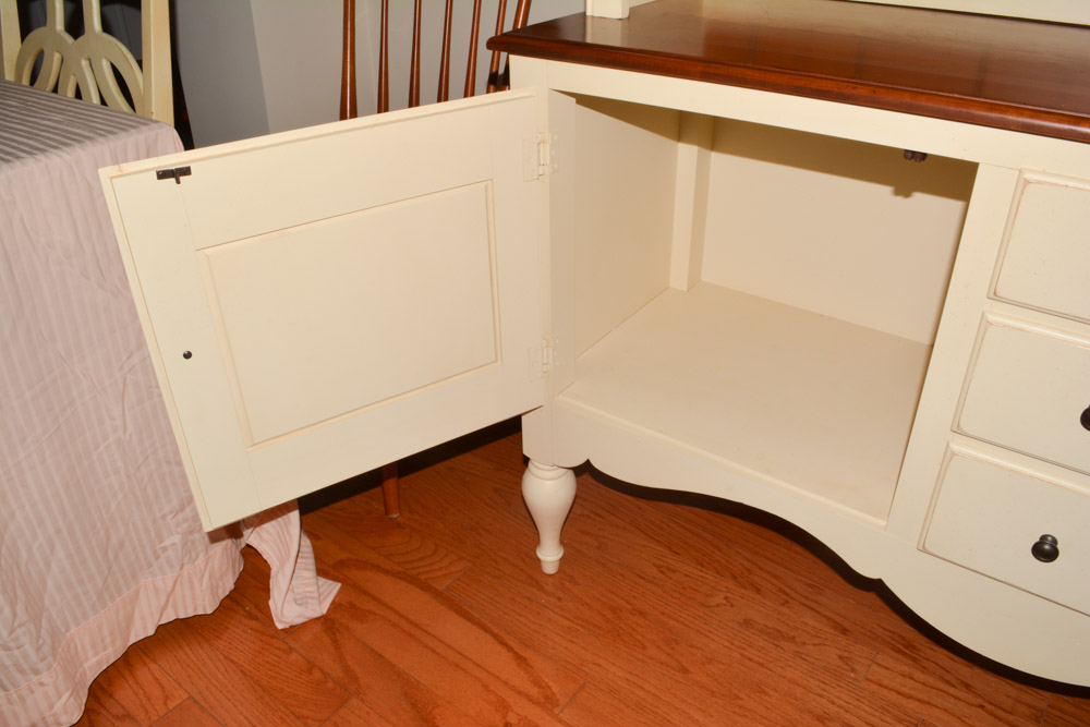 Contemporary Maple Buffet with Hutch by Ethan Allen