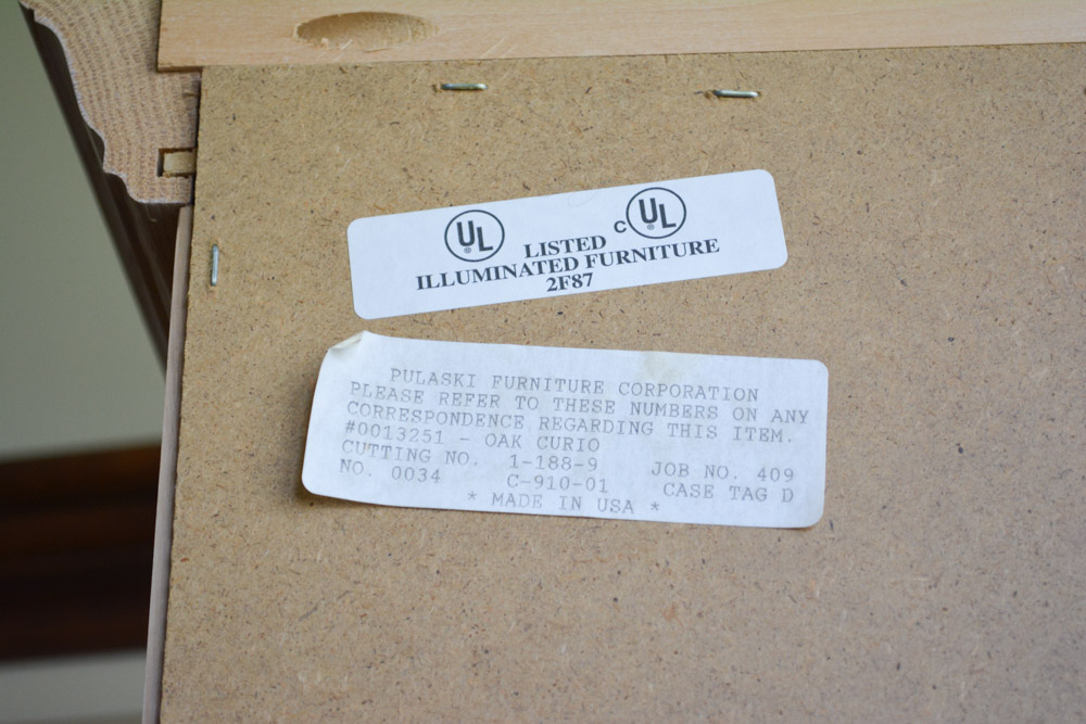 Contemporary Oak Display Cabinet by Pulaski