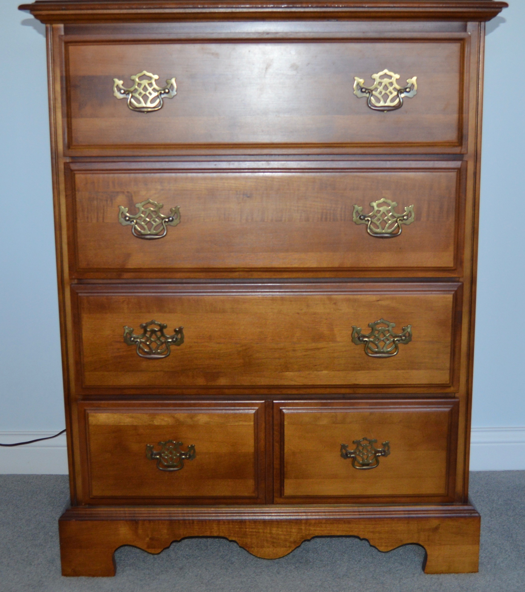 Wood Dresser, Desk and Chair Set