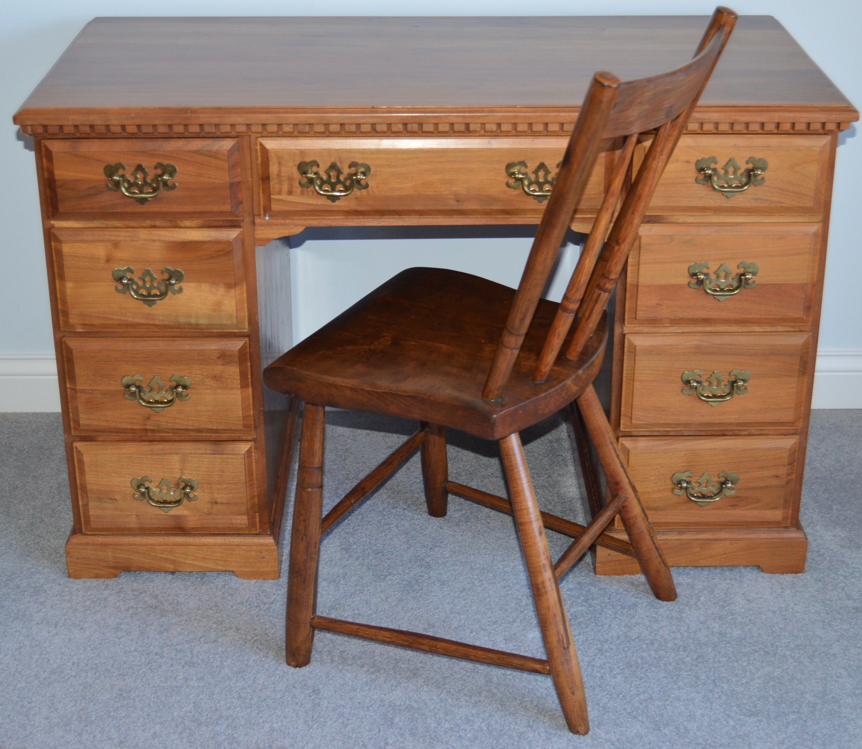 Wood Dresser, Desk and Chair Set