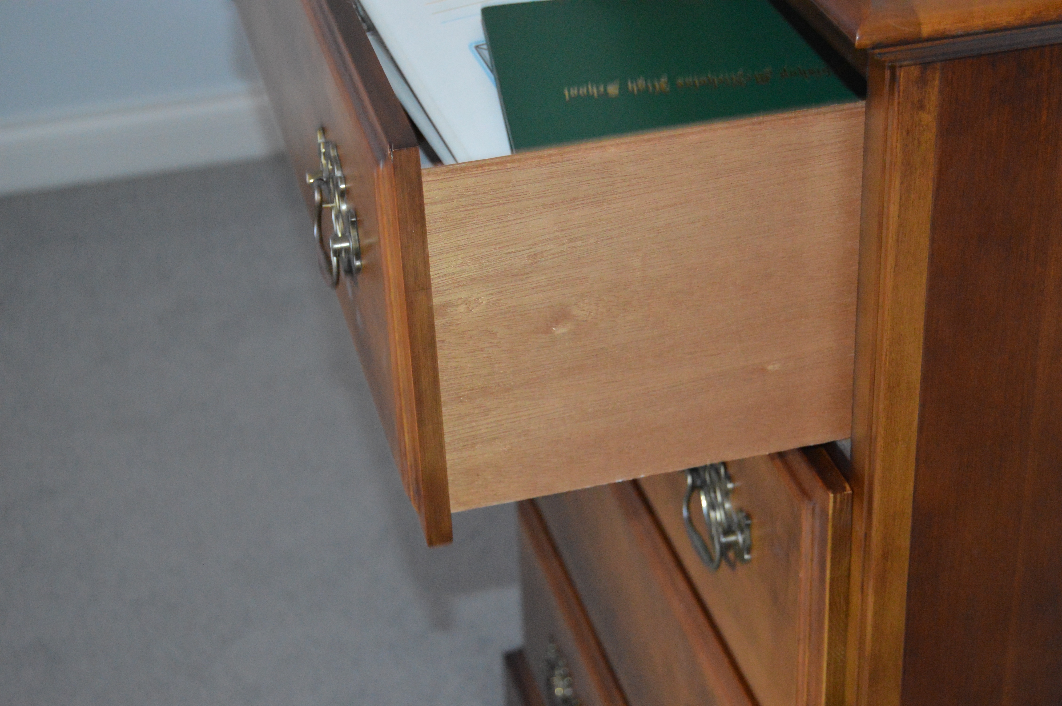 Wood Dresser, Desk and Chair Set