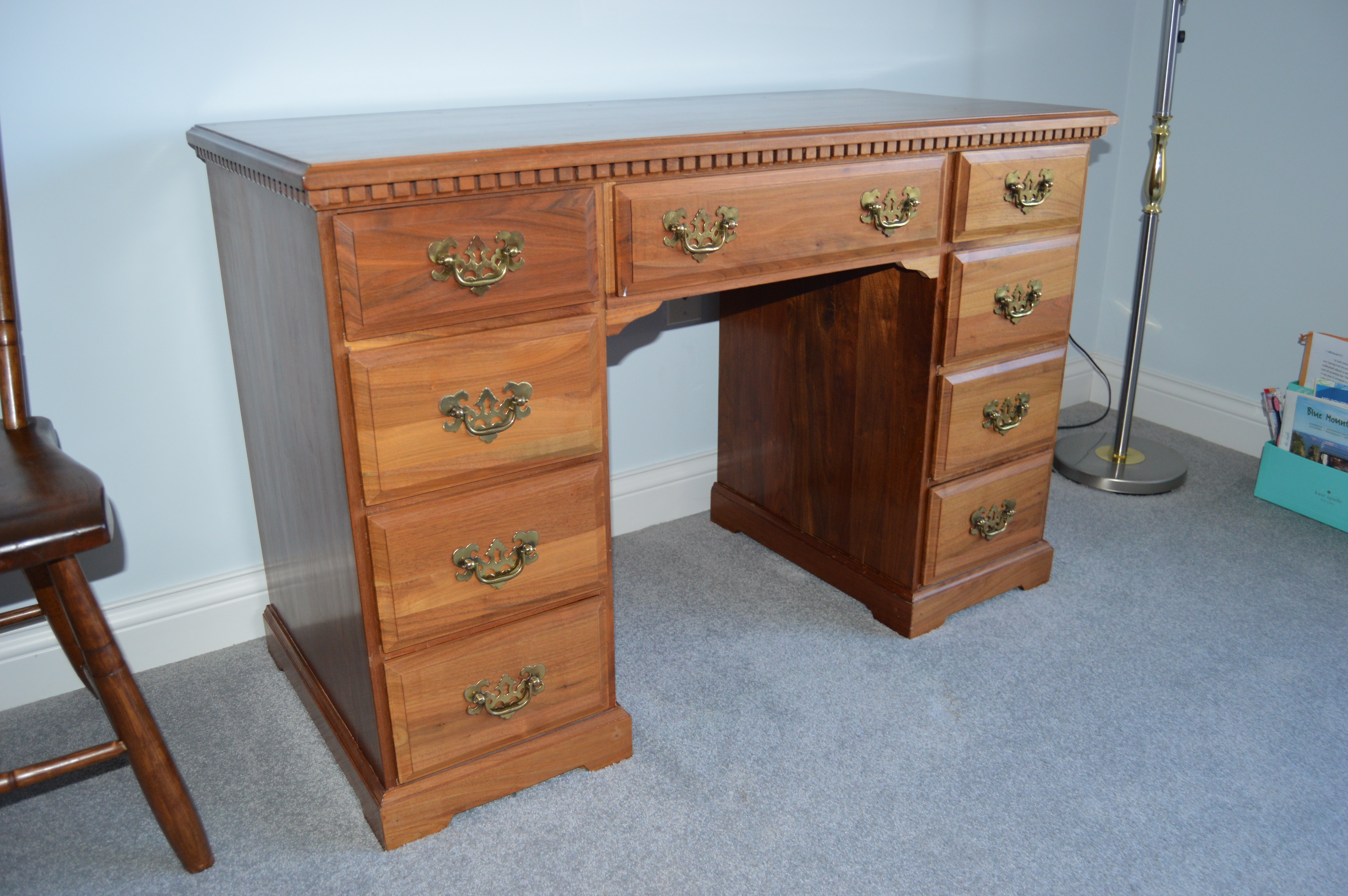 Wood Dresser, Desk and Chair Set