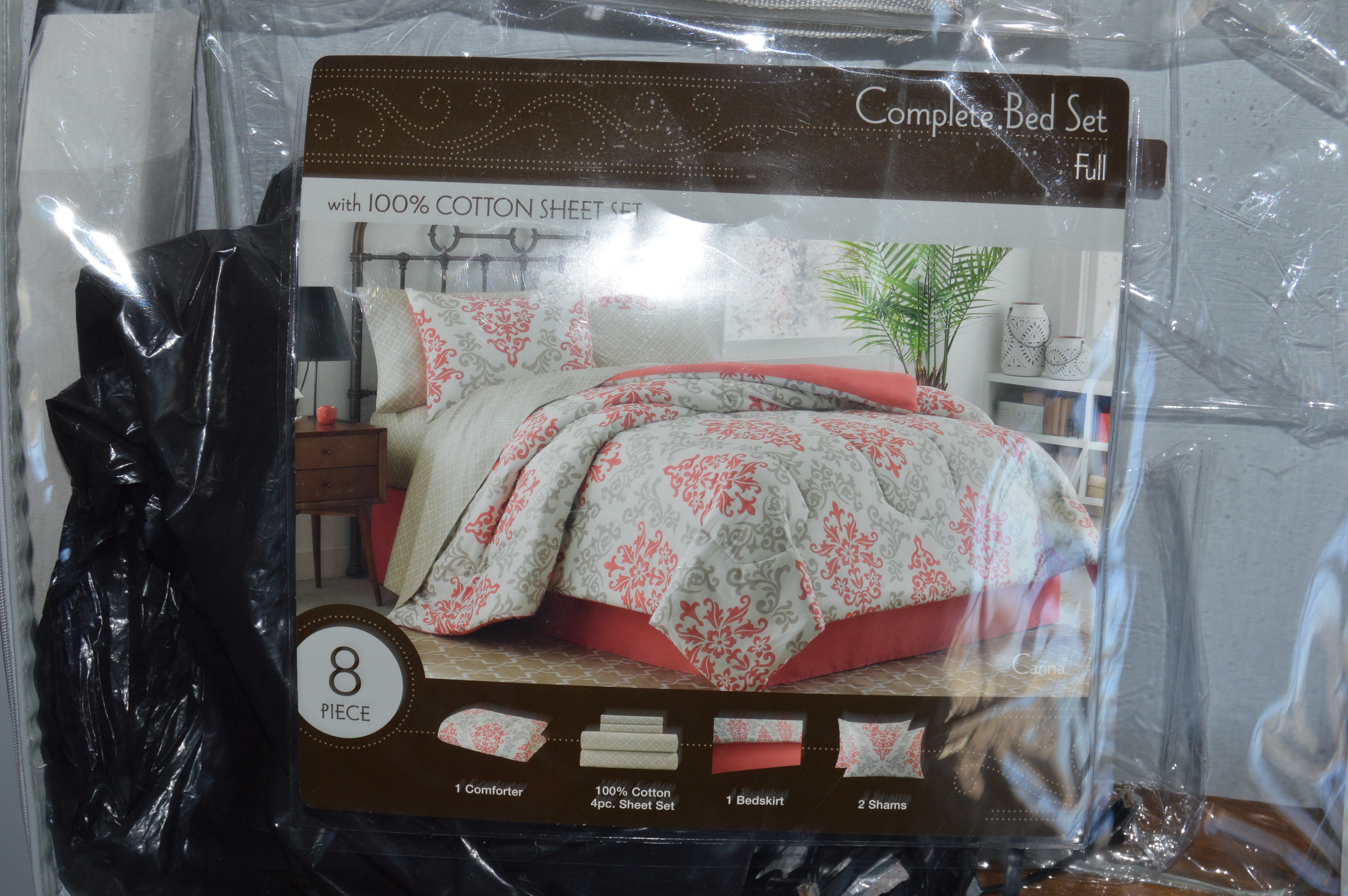 Vintage Spindle Full Size Bed Frame and Comforter Set