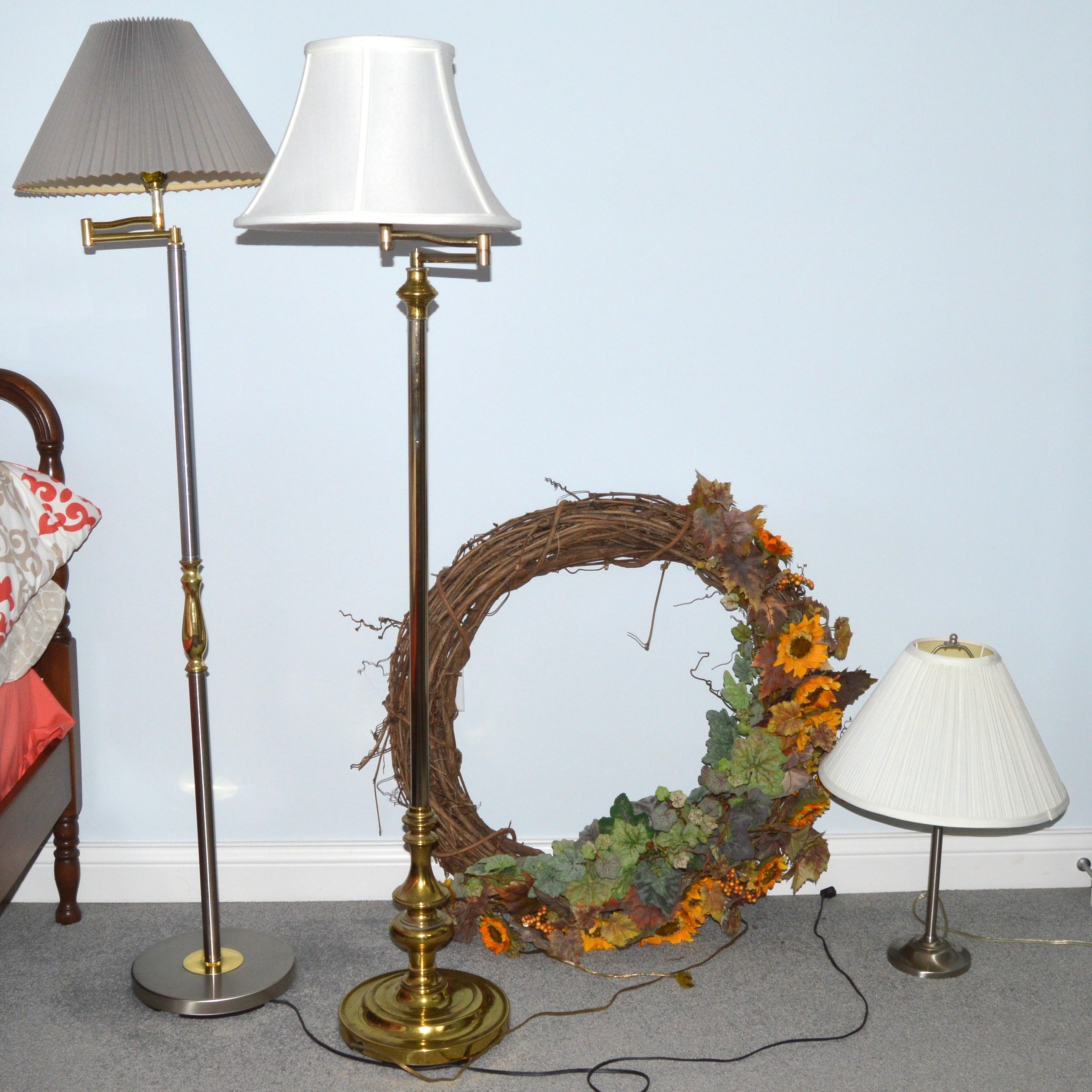 Assorted Lighting and Wreath Decor