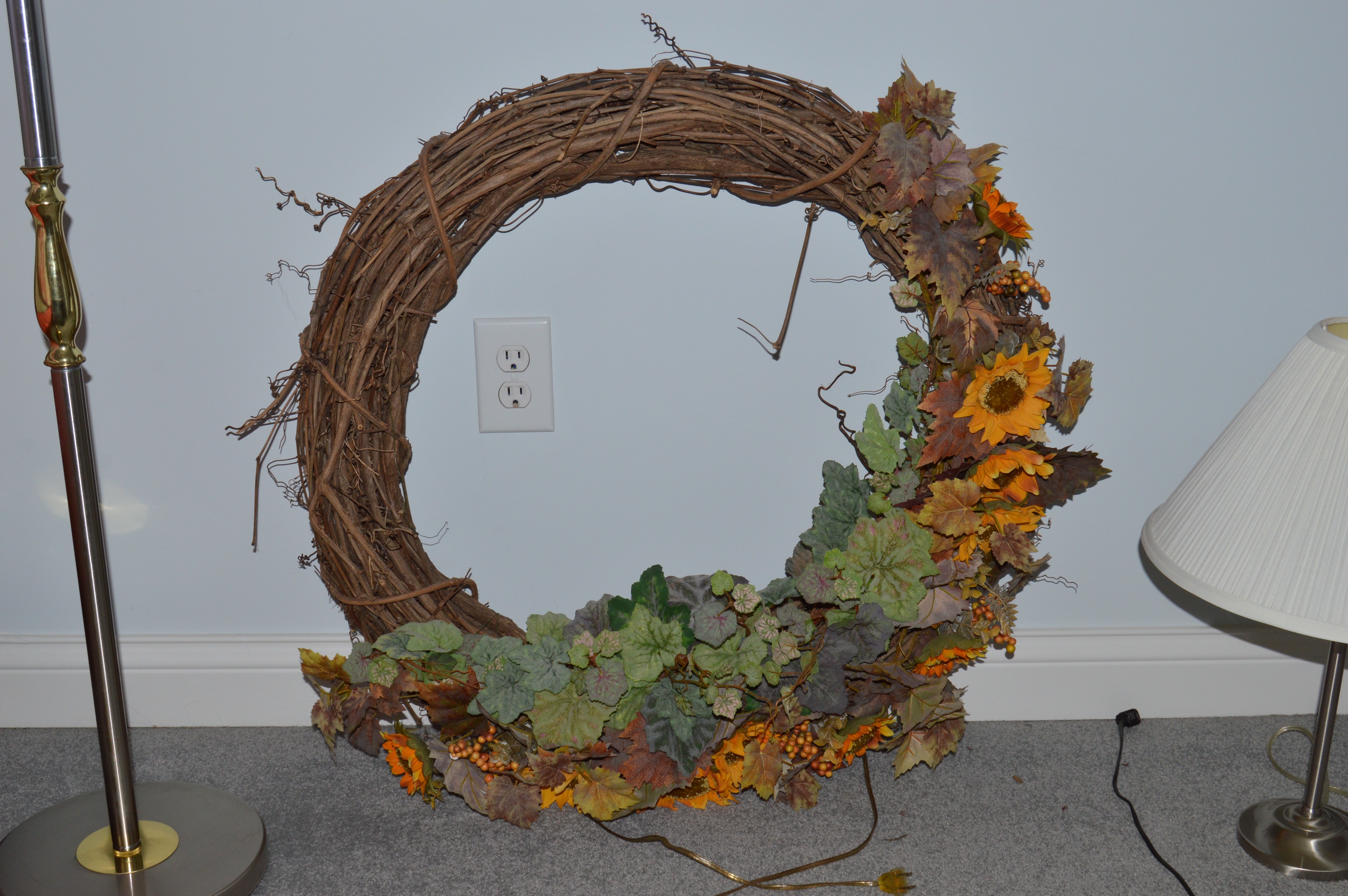 Assorted Lighting and Wreath Decor