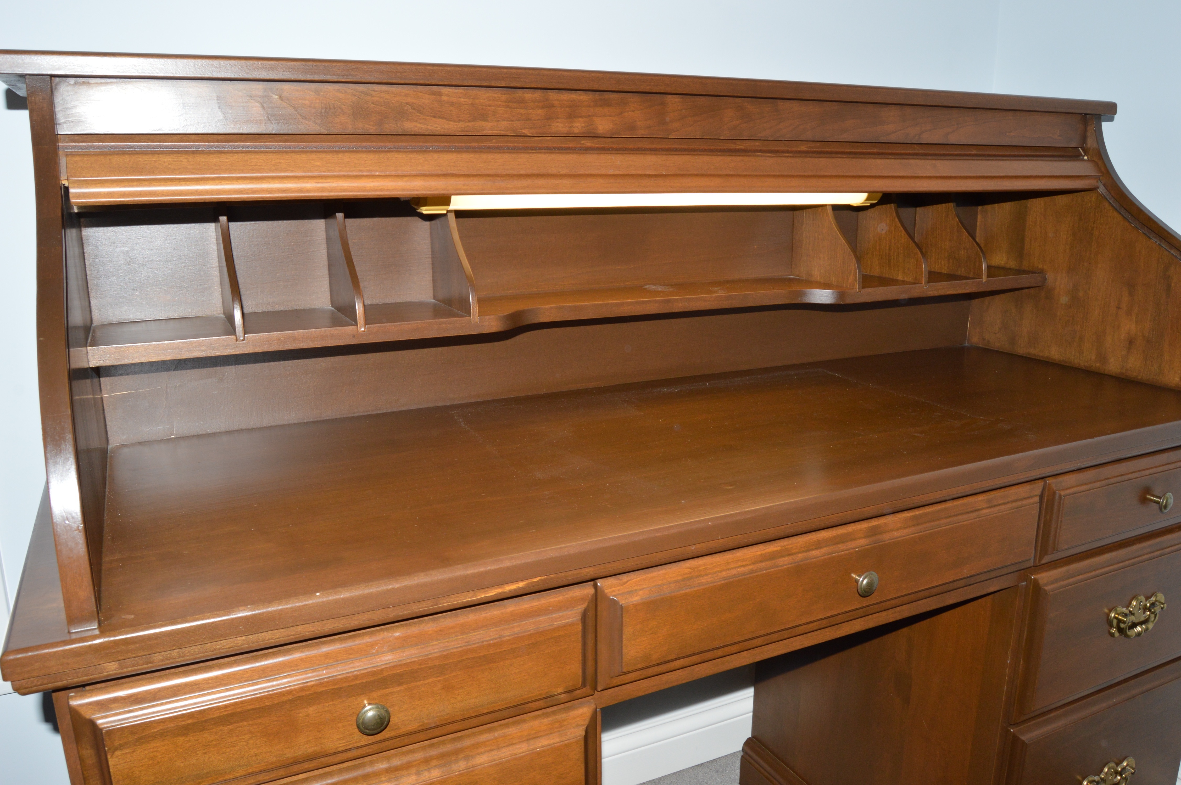 Roll-Top Desk and Side Chair