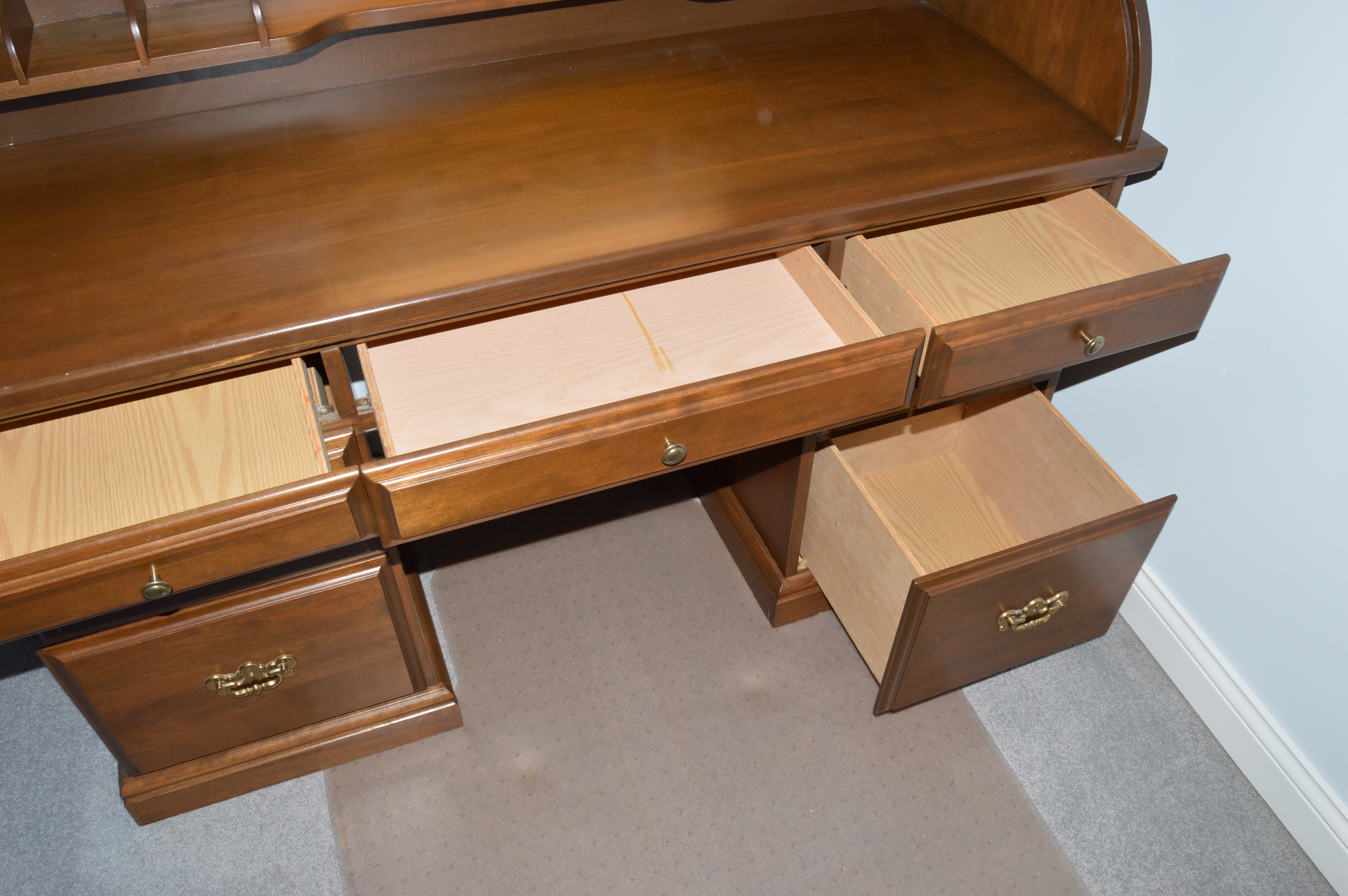 Roll-Top Desk and Side Chair