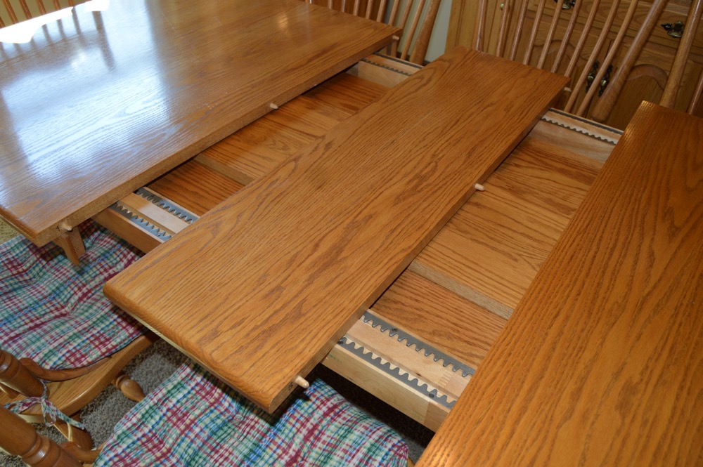 Amish Made Oak Dining Table with Eight Chairs