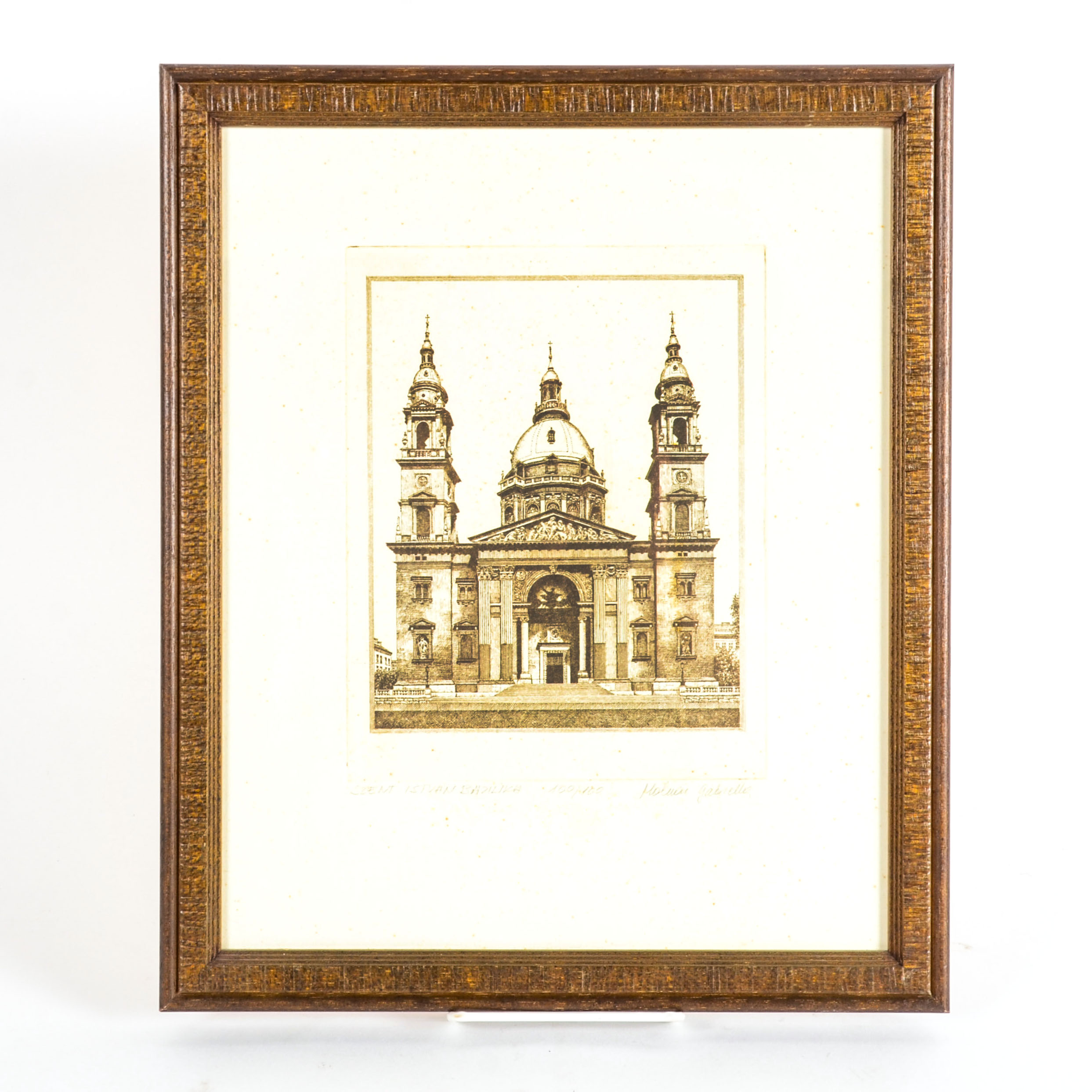 Artist-Signed and Numbered Etching "Szent Istvan Bazilika"