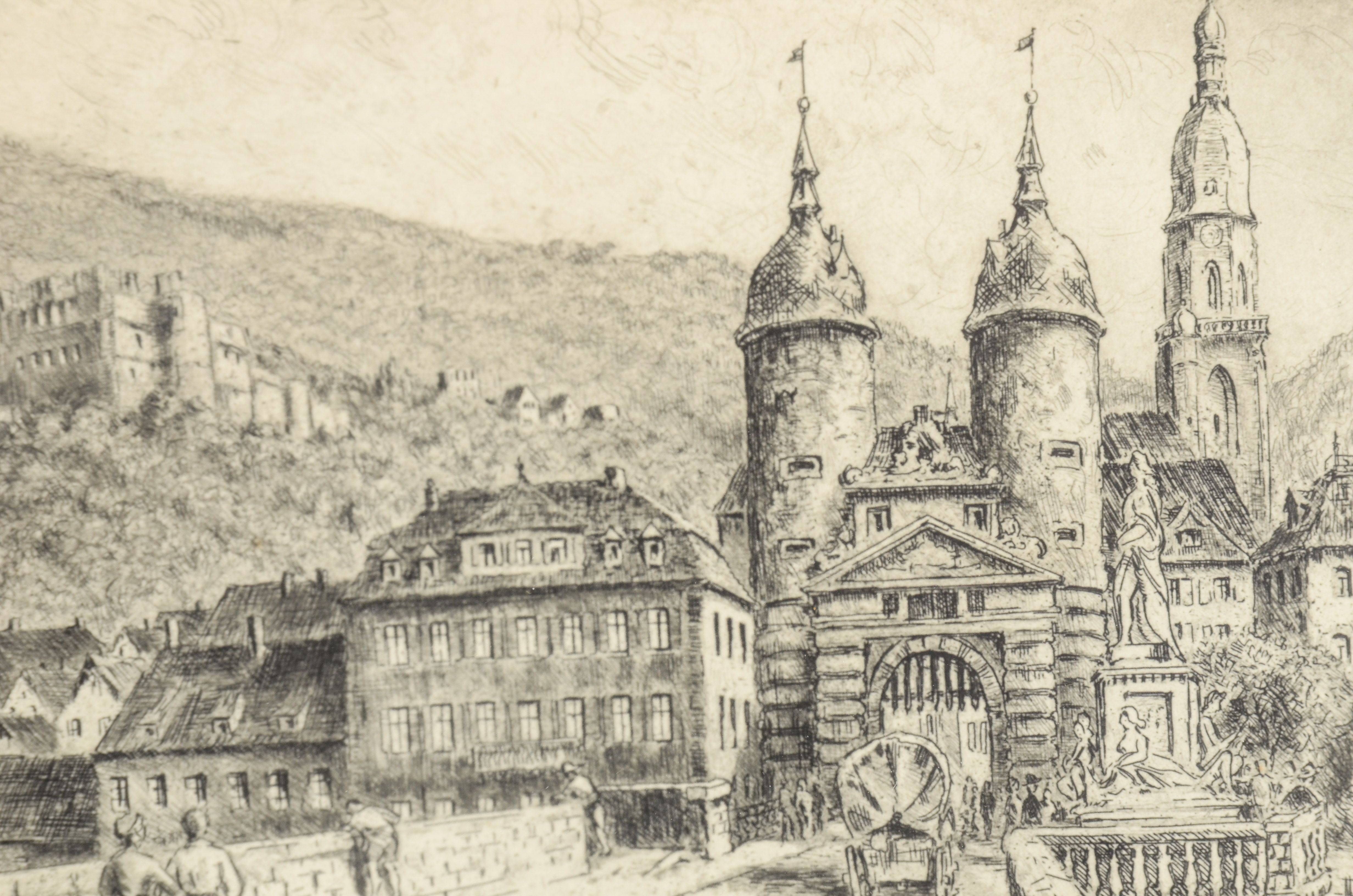 Pair of Signed Intaglio Prints Depicting Heidelberg
