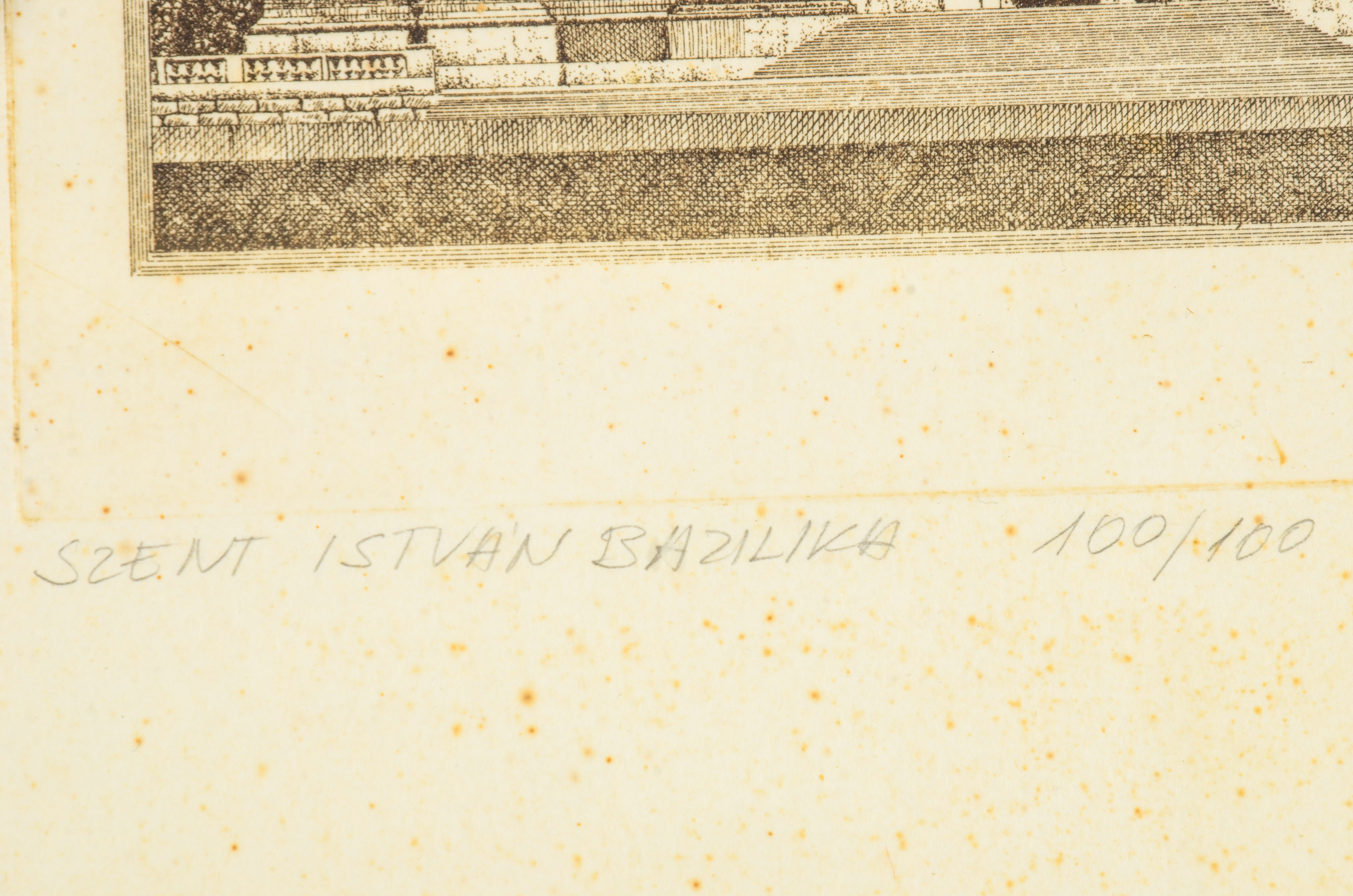 Artist-Signed and Numbered Etching "Szent Istvan Bazilika"