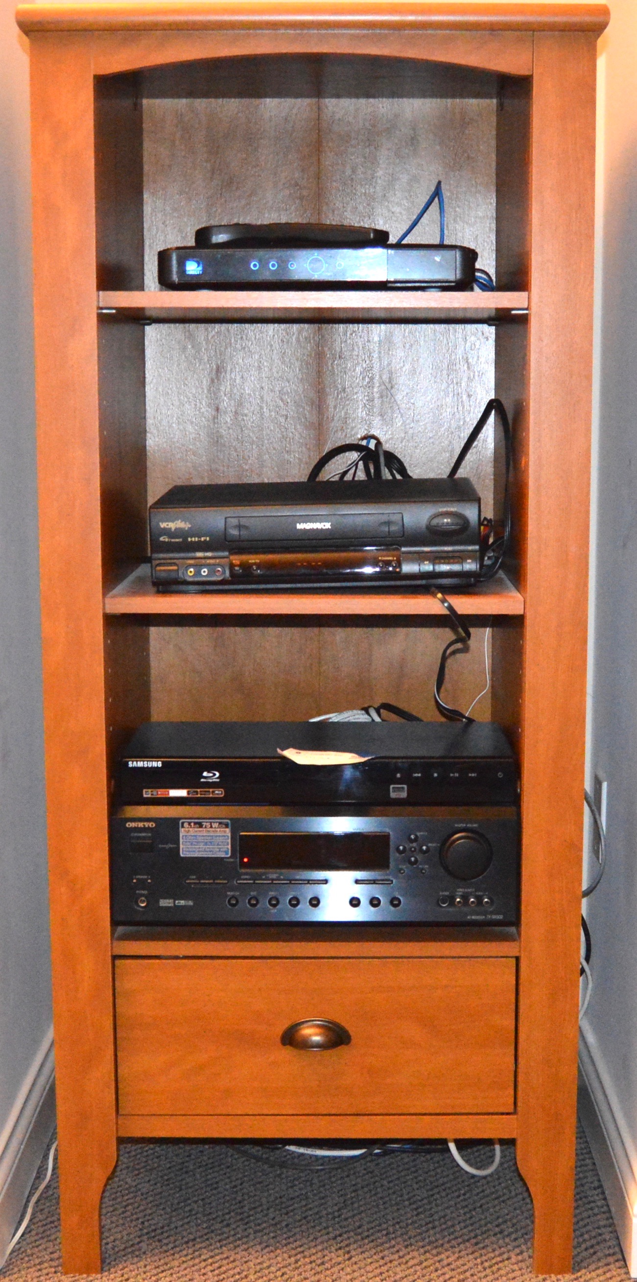 Mission Style Entertainment Storage Shelf