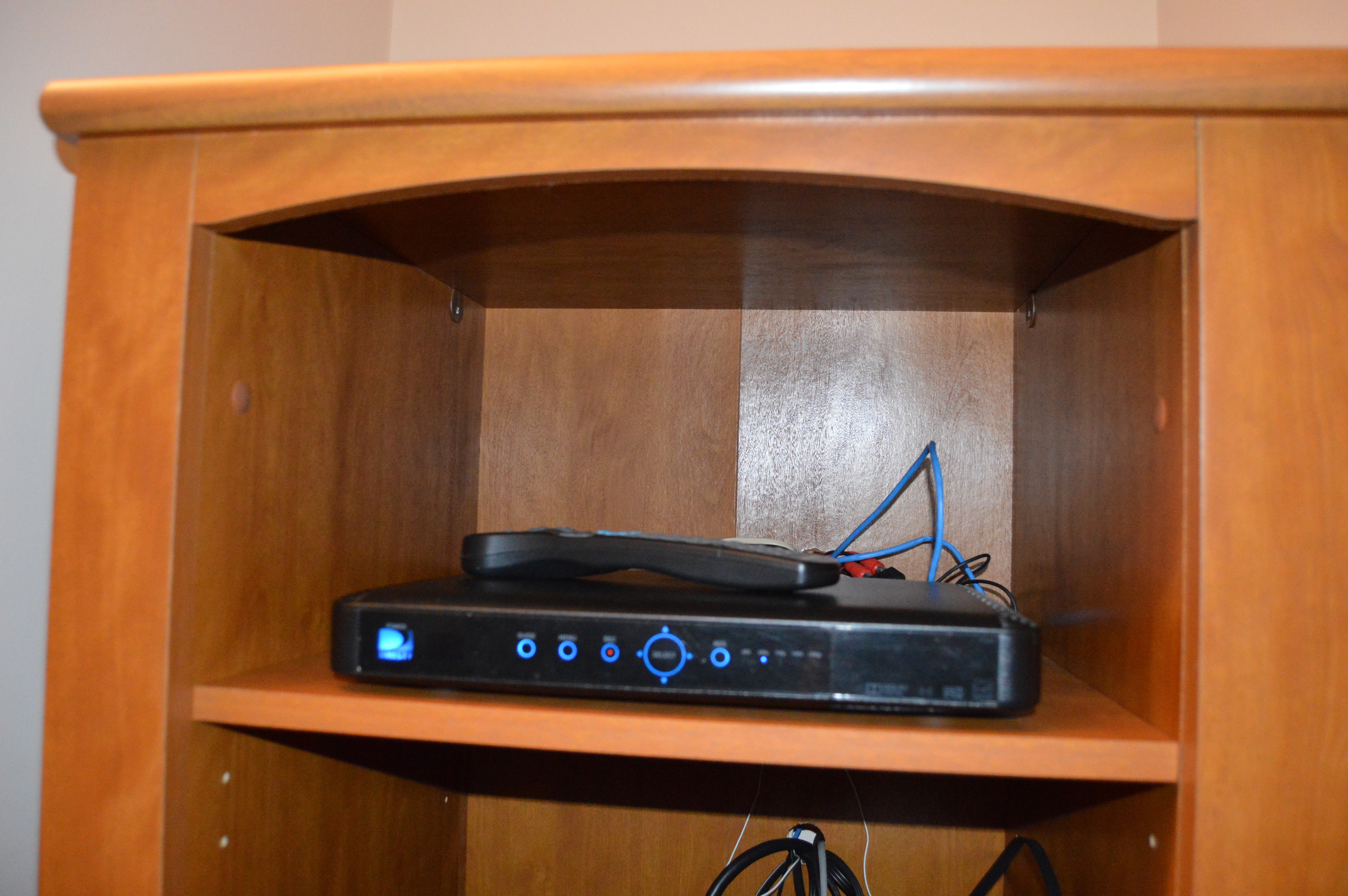 Mission Style Entertainment Storage Shelf