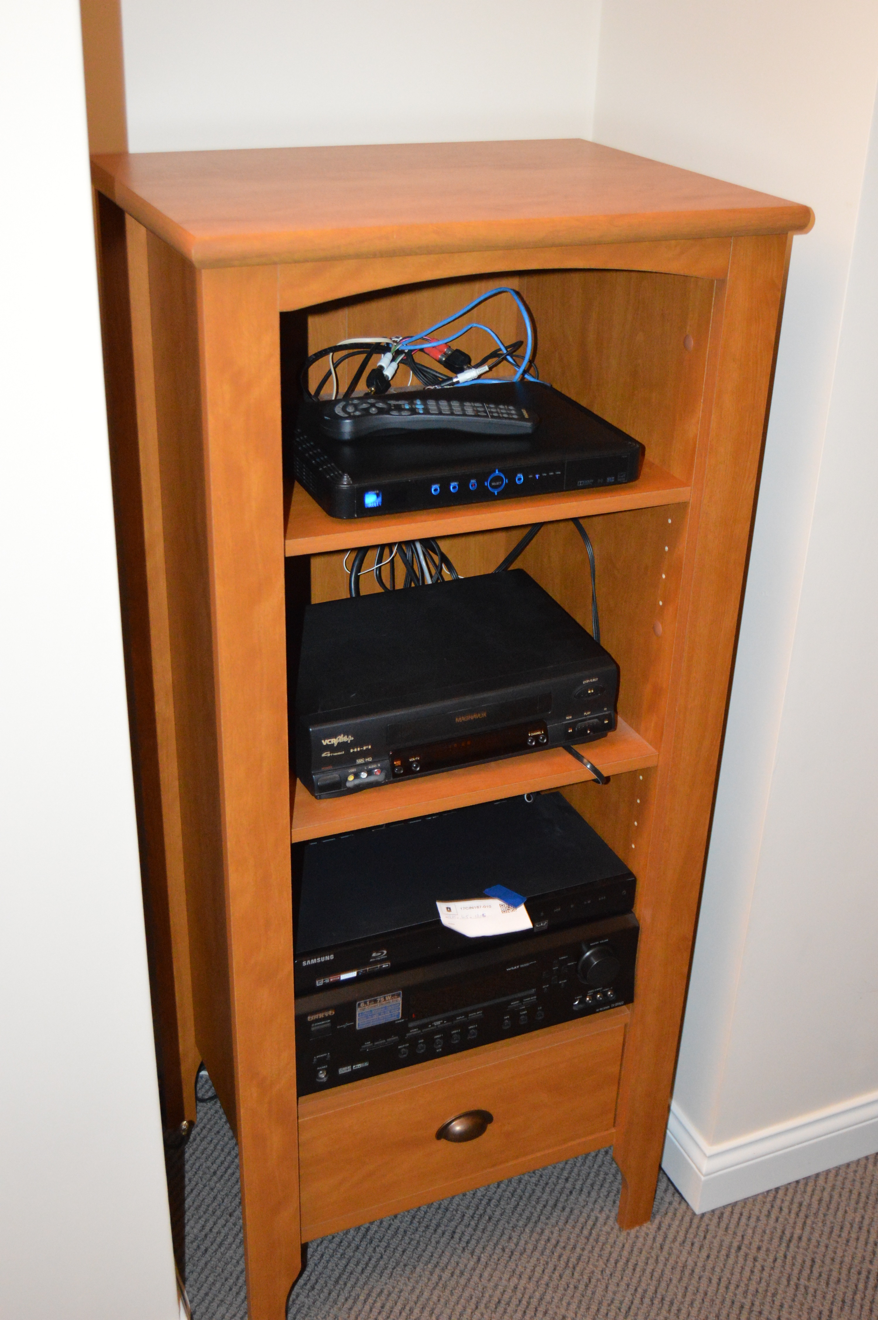 Mission Style Entertainment Storage Shelf