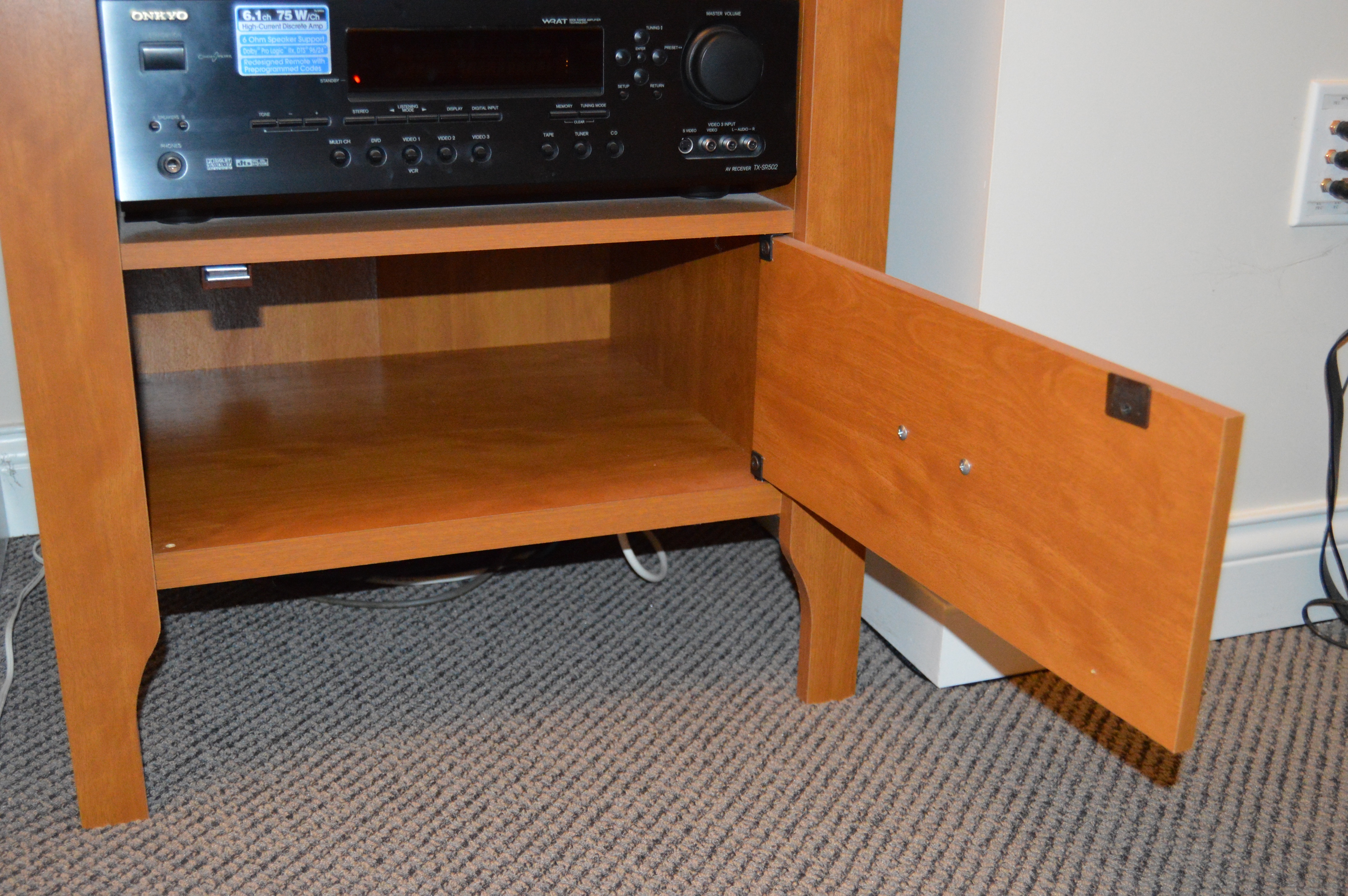 Mission Style Entertainment Storage Shelf