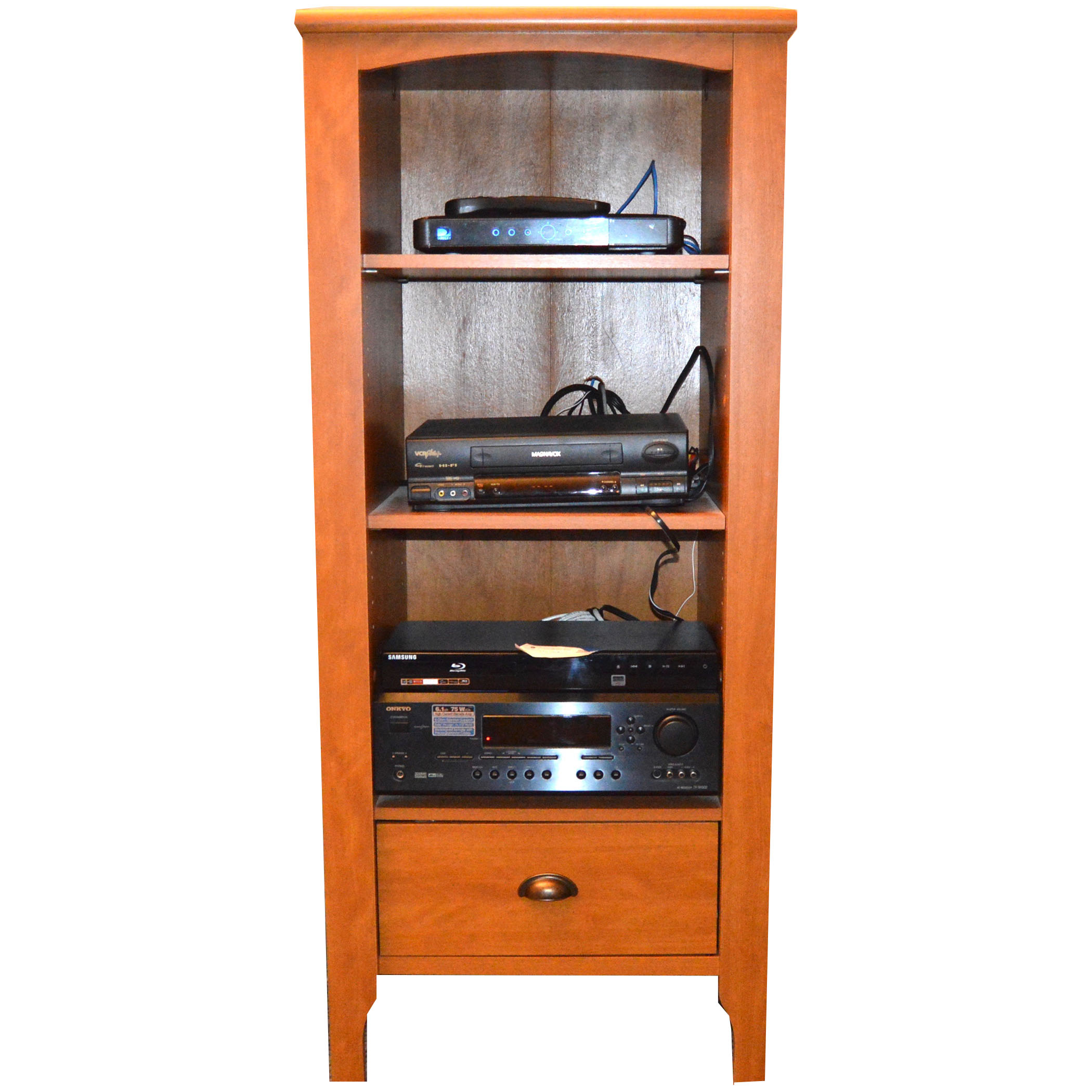Mission Style Entertainment Storage Shelf