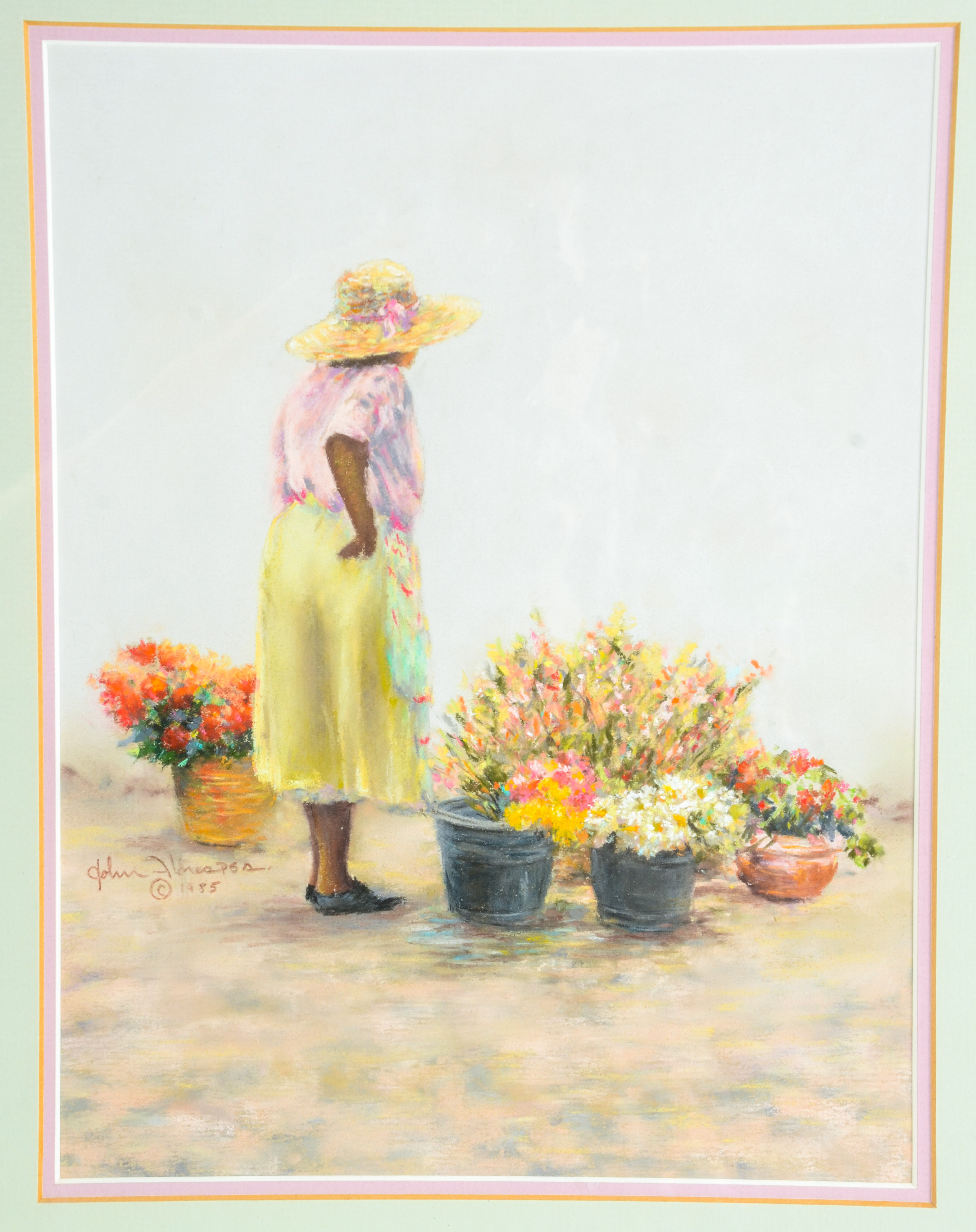 John Flores Original Pastel Drawing