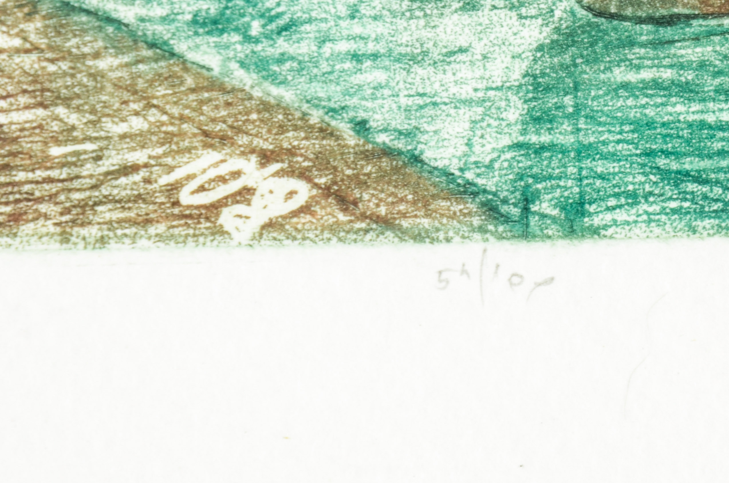 Sipos Istvan Aquatint Depicting Docked Boats