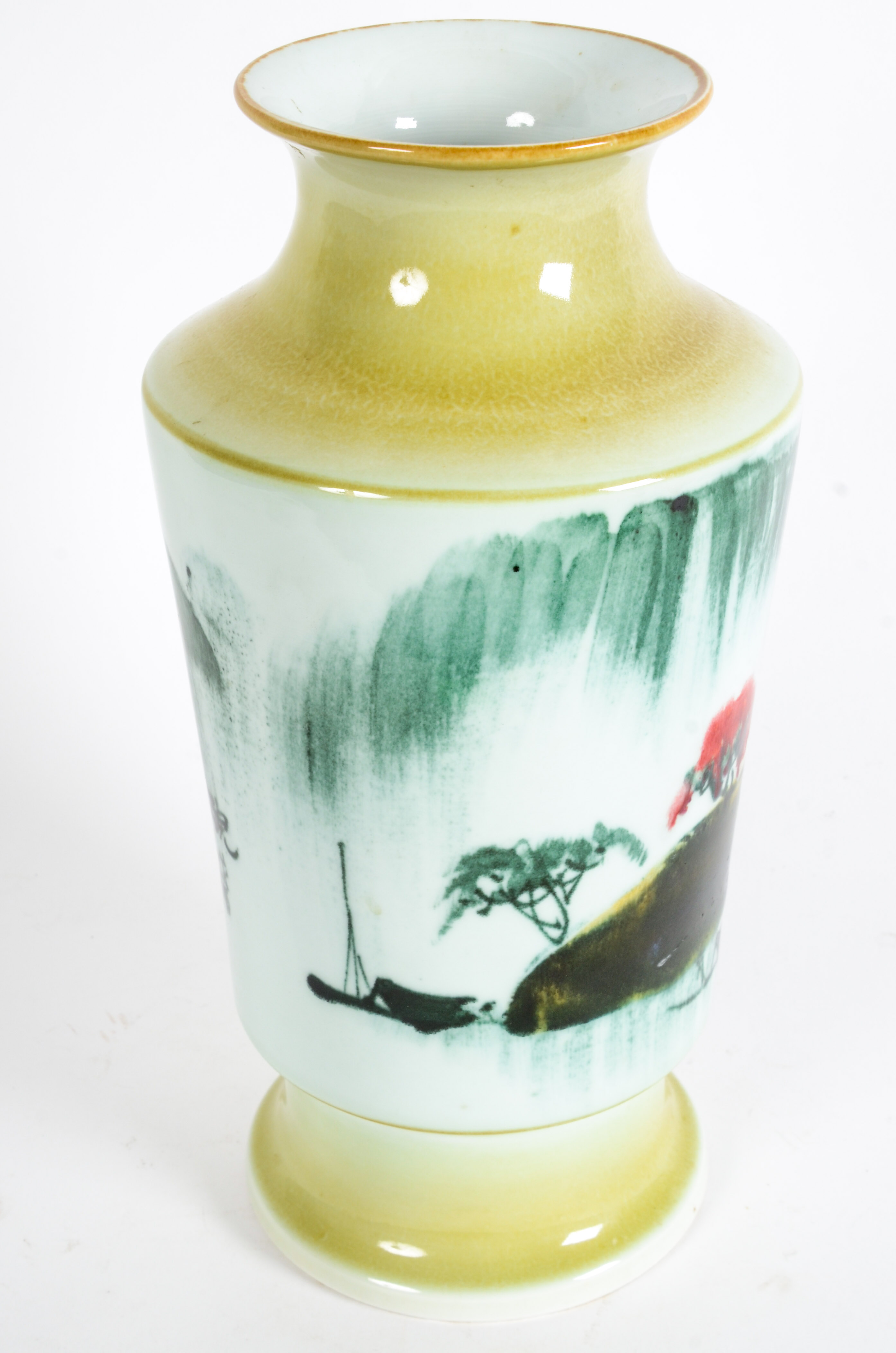 Contemporary Chinese Hand-Painted Porcelain Vase